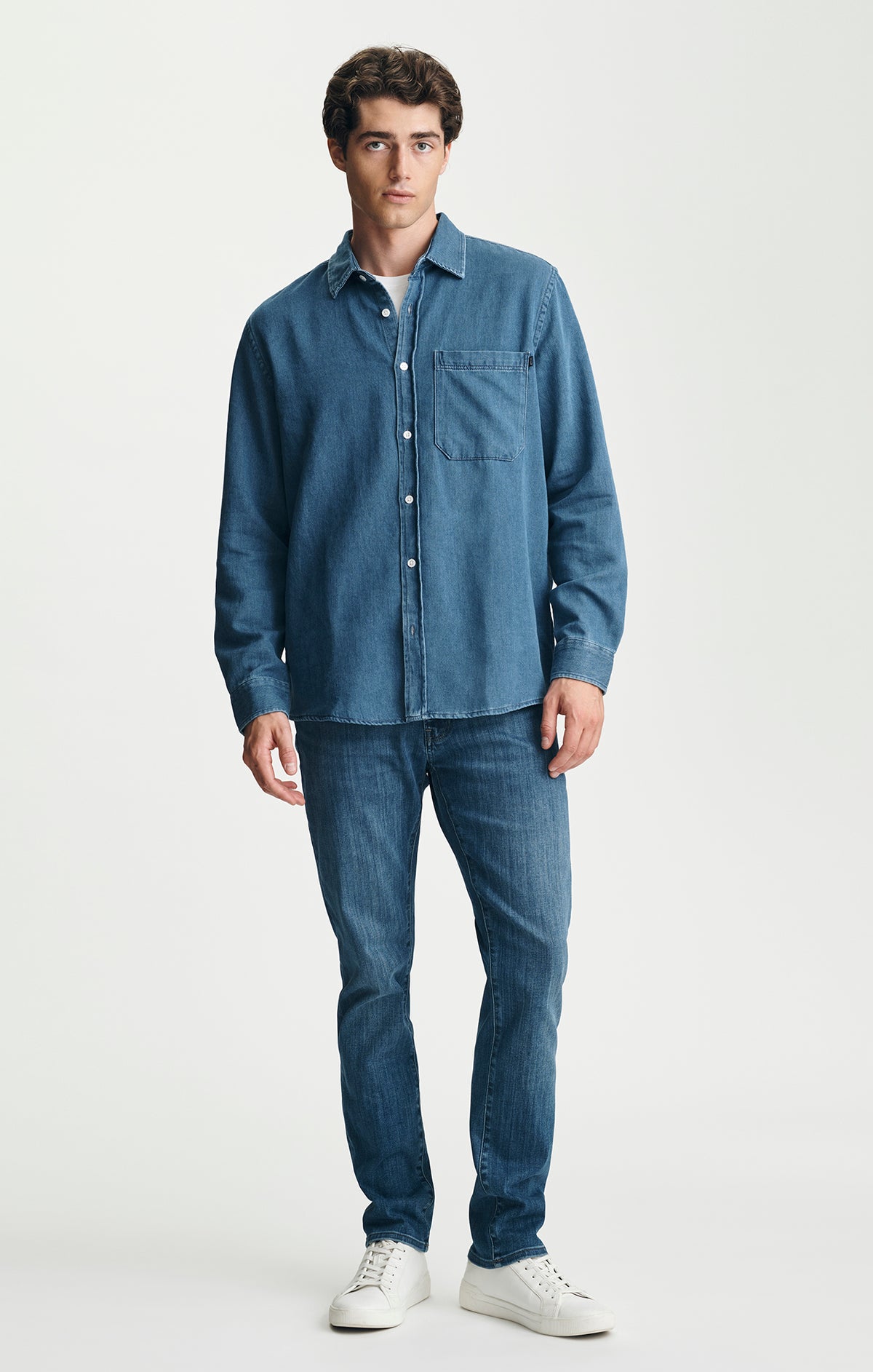 ONE POCKET BUTTON-UP SHIRT IN İNDIGO - Mavi Jeans