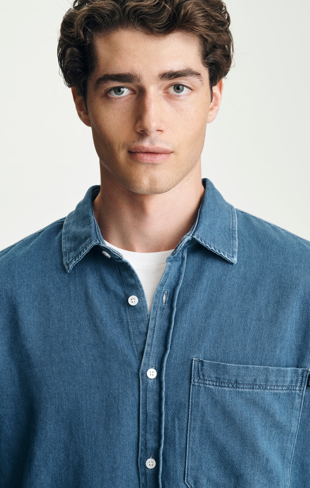 ONE POCKET BUTTON-UP SHIRT IN İNDIGO - Mavi Jeans