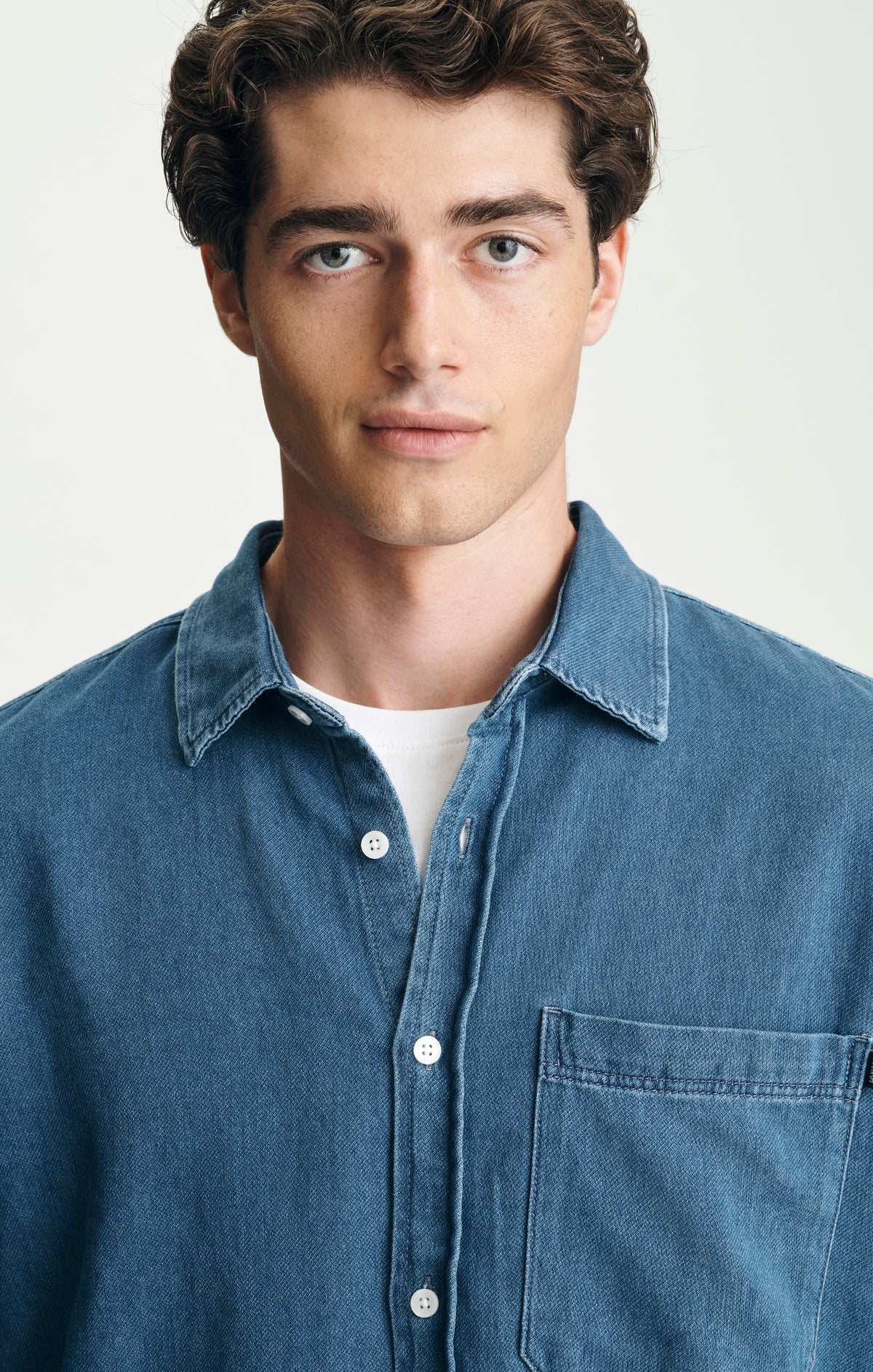 ONE POCKET BUTTON-UP SHIRT IN İNDIGO - Mavi Jeans