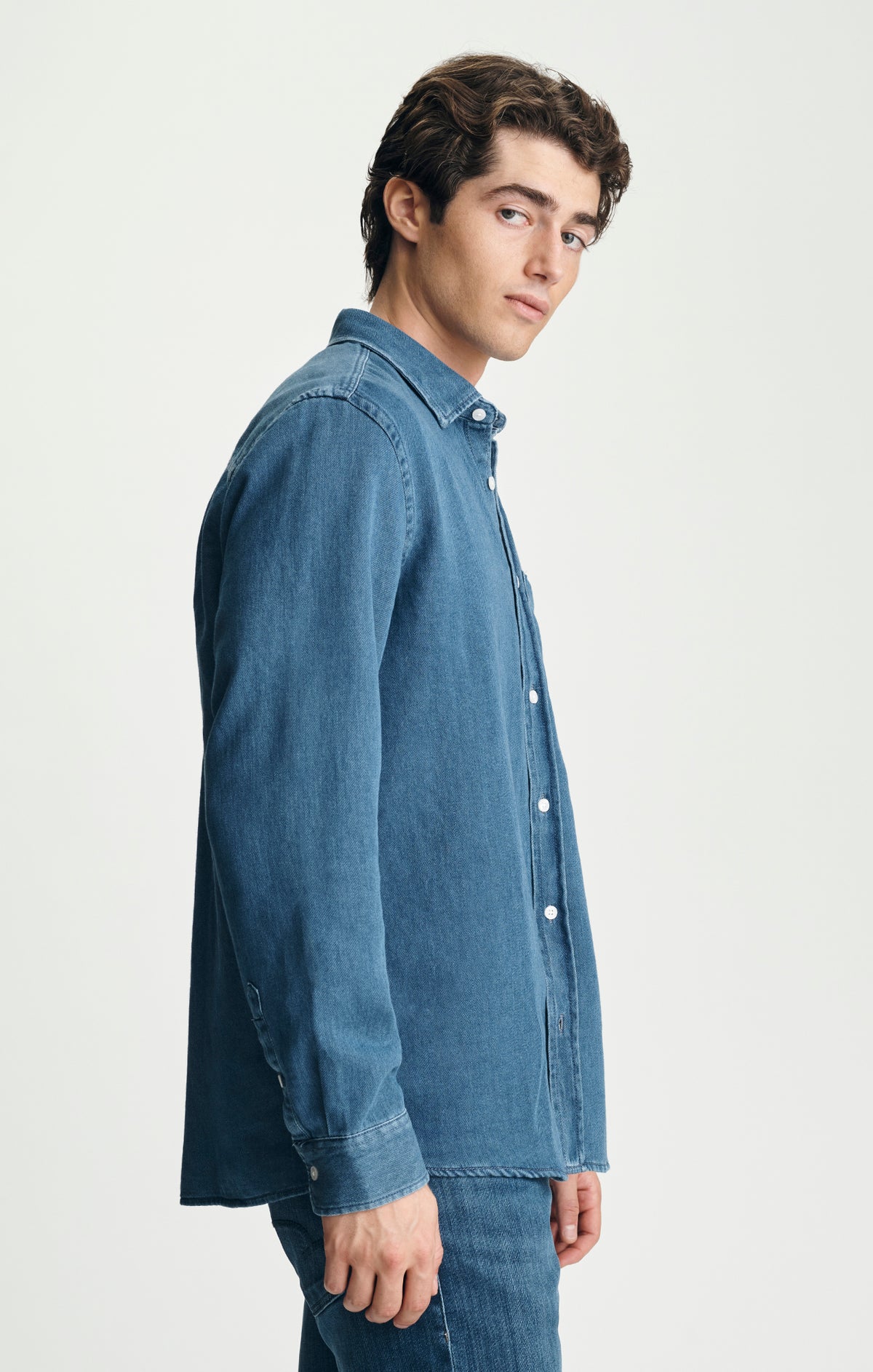 ONE POCKET BUTTON-UP SHIRT IN İNDIGO - Mavi Jeans