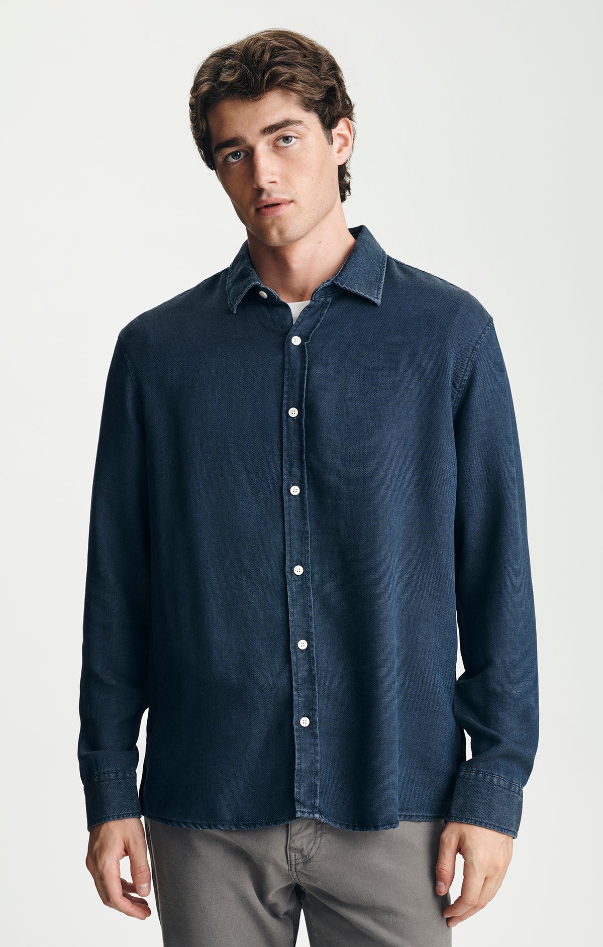 TENCEL™ BUTTON-UP SHIRT IN DARK INDIGO - Mavi Jeans