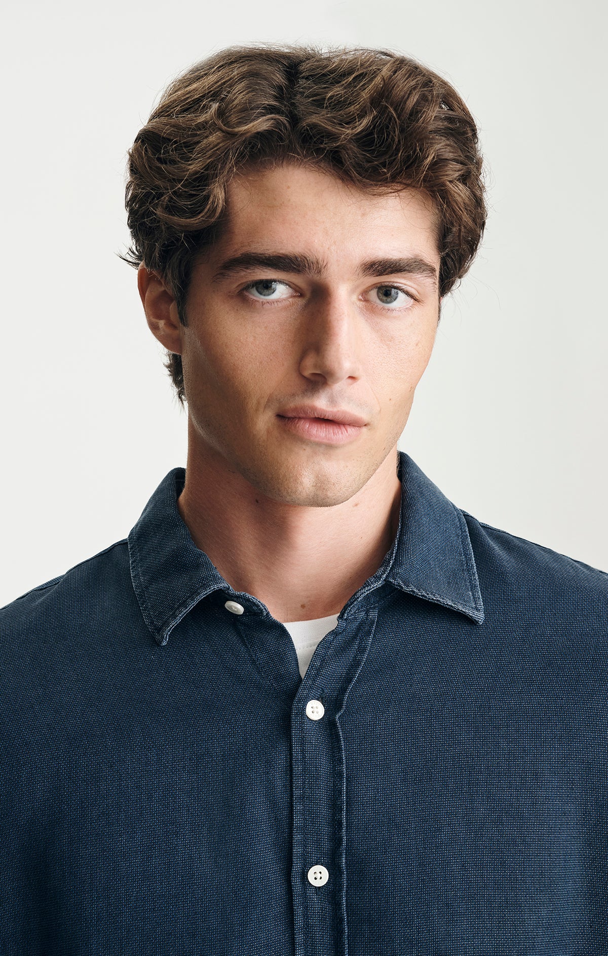TENCEL™ BUTTON-UP SHIRT IN DARK INDIGO - Mavi Jeans