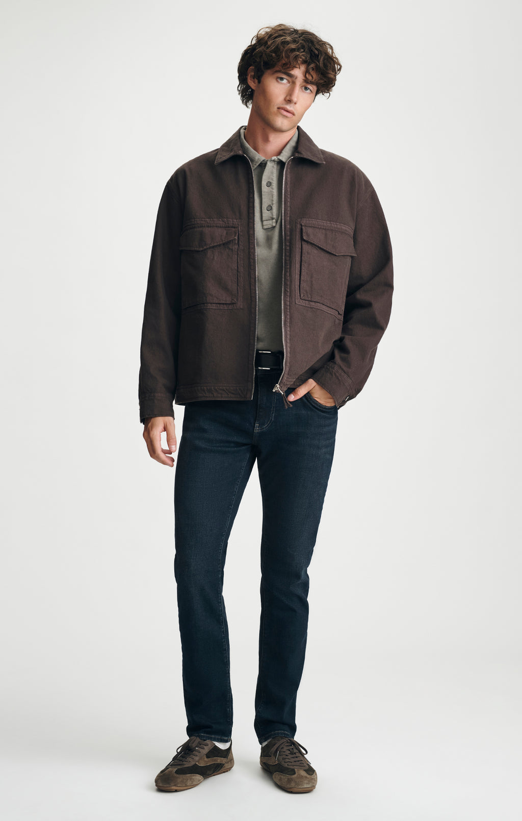 OVERSIZED ZIP DOUBLE POCKET OVERSHIRT IN AFTER DARK - Mavi Jeans