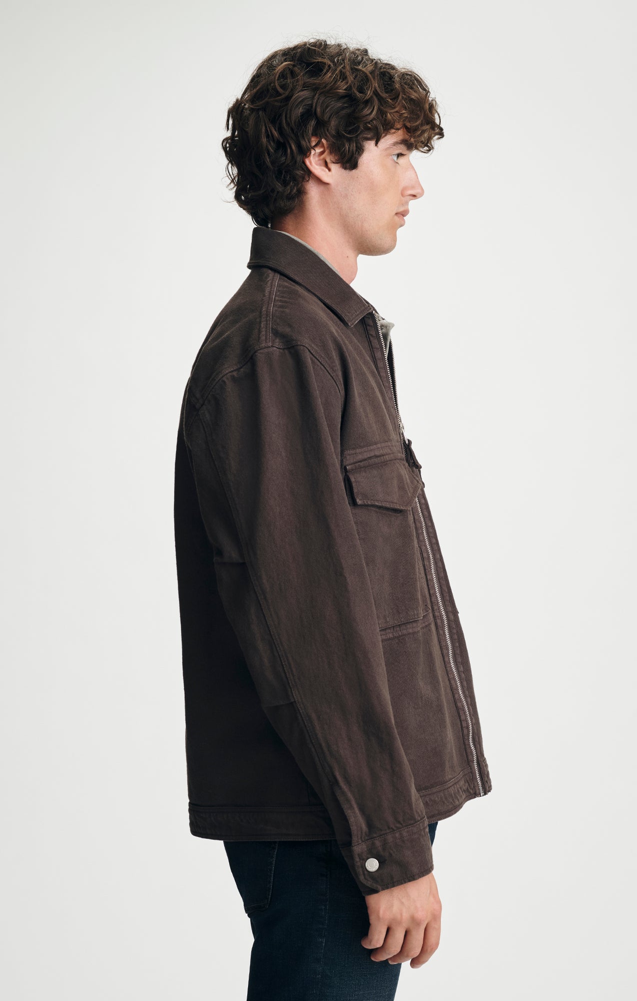 OVERSIZED ZIP DOUBLE POCKET OVERSHIRT IN AFTER DARK - Mavi Jeans