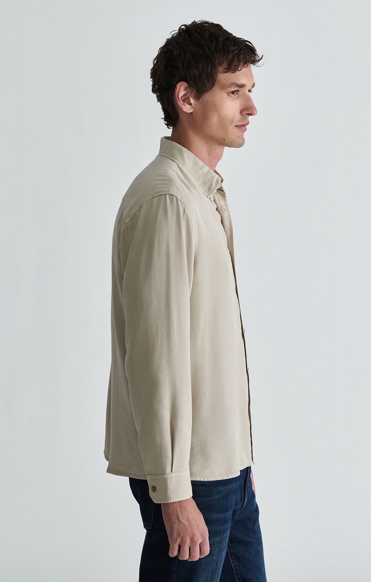 TENCEL™ BUTTON-UP SHIRT IN PELICAN - Mavi Jeans