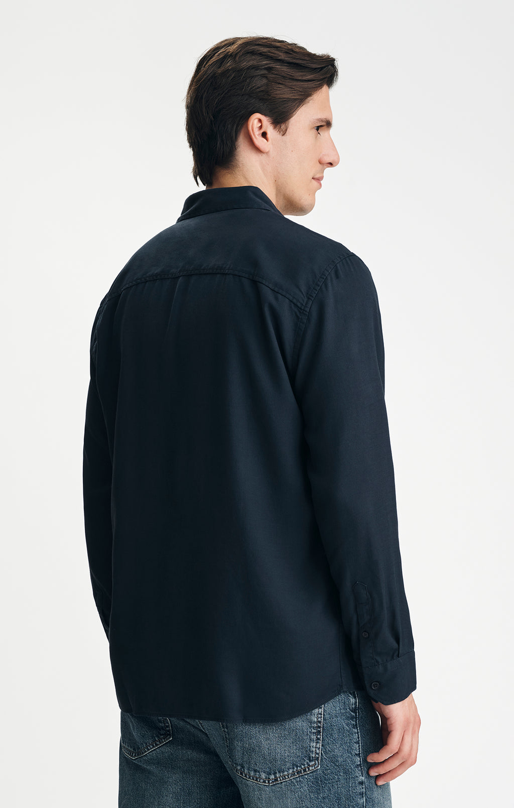 TENCEL™ BUTTON-UP SHIRT IN DARK NAVY - Mavi Jeans