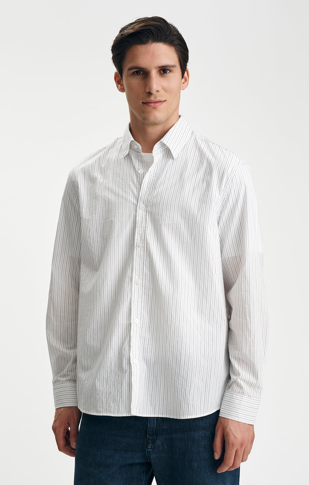 BUTTON-UP SHIRT IN WHITE BASE UNEXPLORED STRIPE - Mavi Jeans