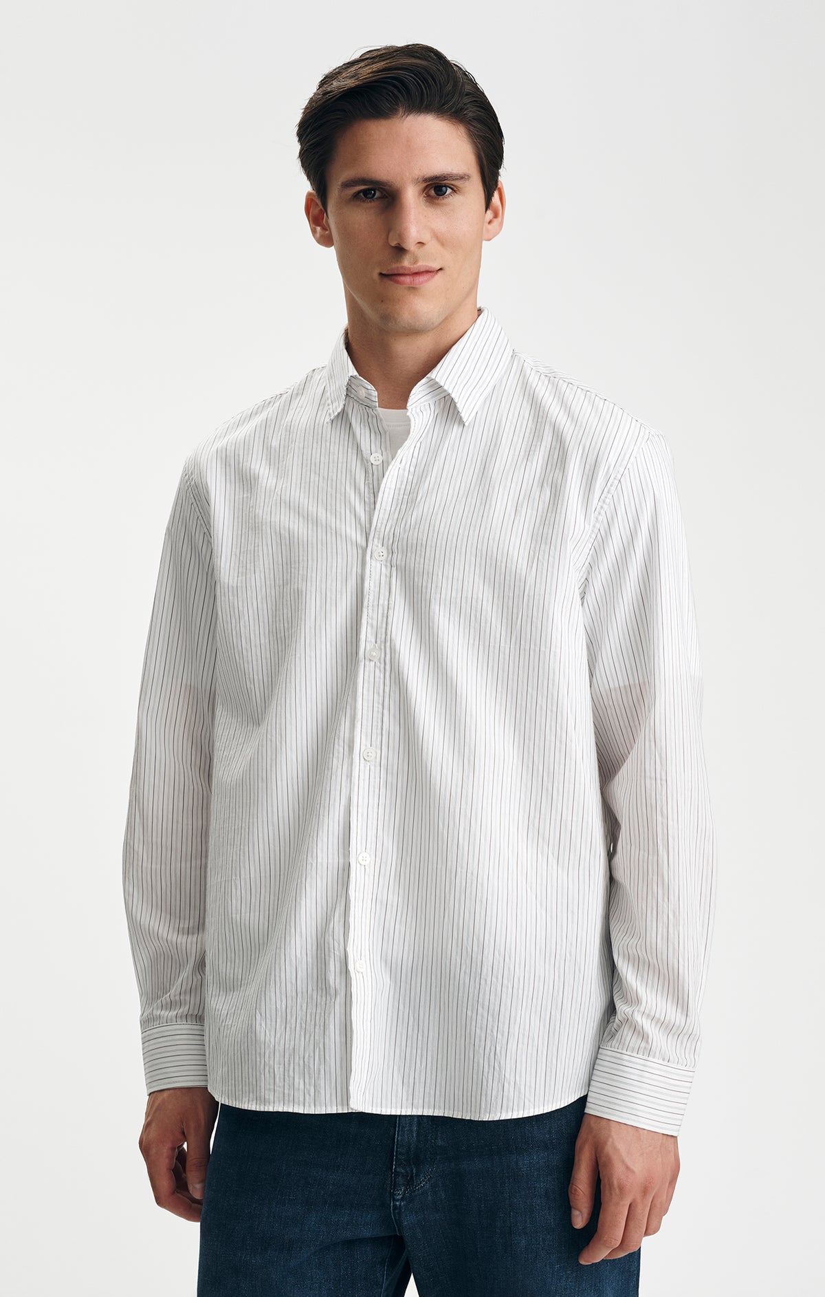 BUTTON-UP SHIRT IN WHITE BASE UNEXPLORED STRIPE - Mavi Jeans