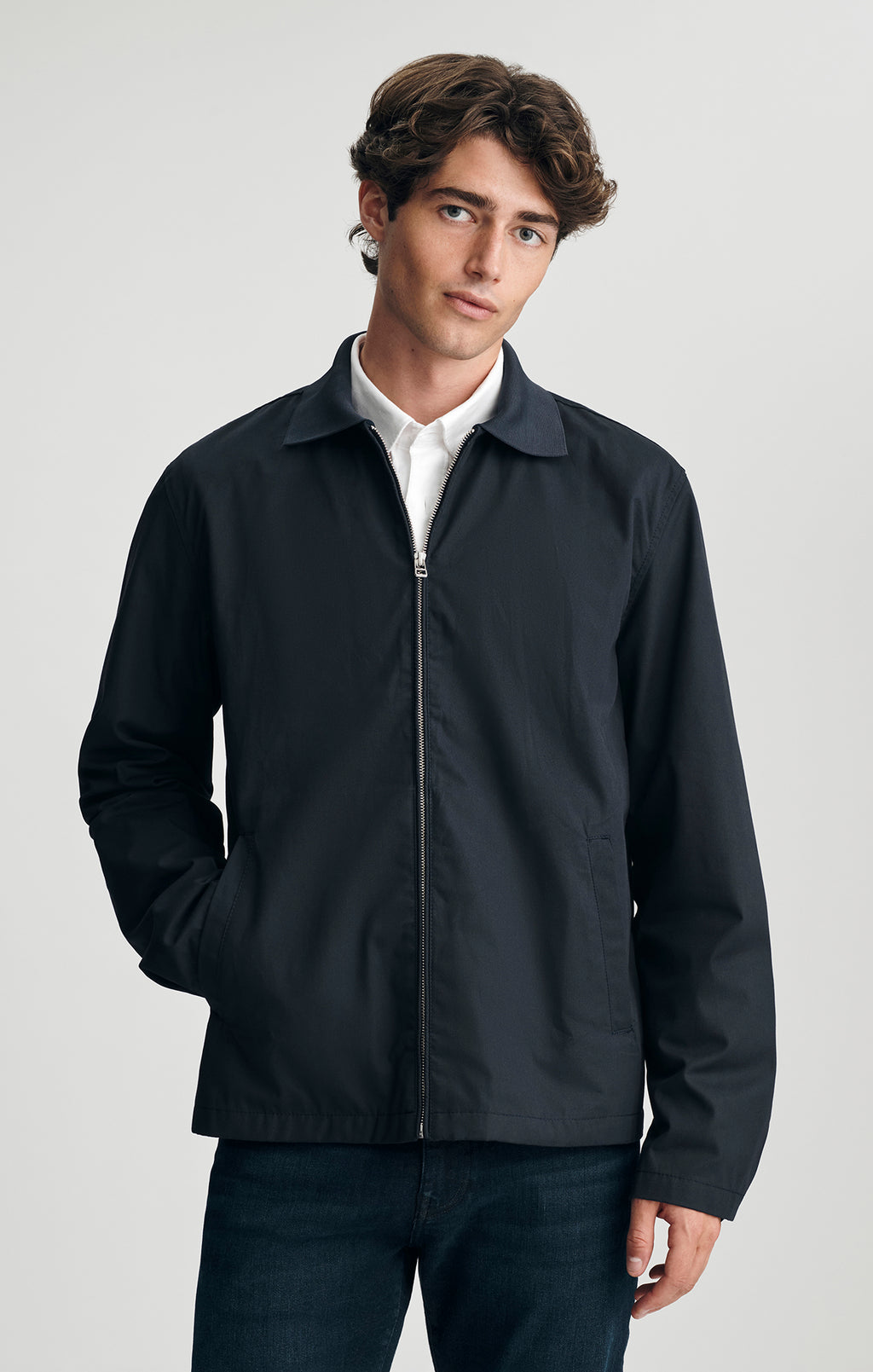 ZIP OVERSHIRT IN DARK NAVY - Mavi Jeans