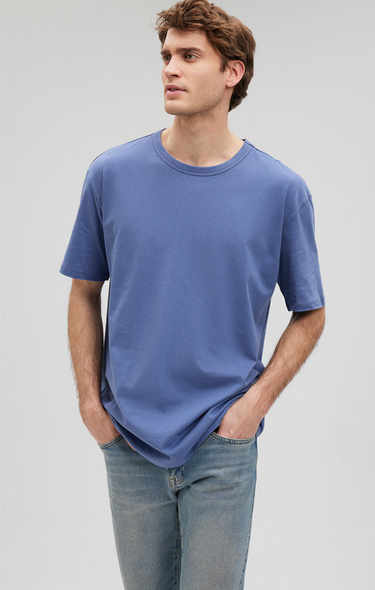 Mavi Men s Simple Crew Neck T Shirt In Blue Indigo