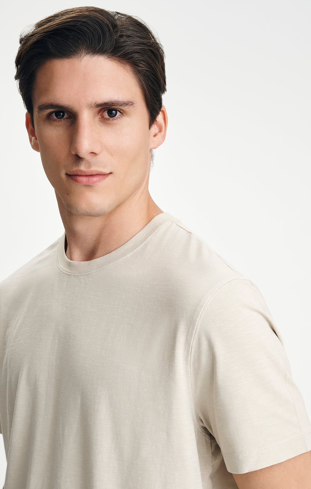 SOFT SLUB CREW NECK T-SHIRT IN PELICAN - Mavi Jeans