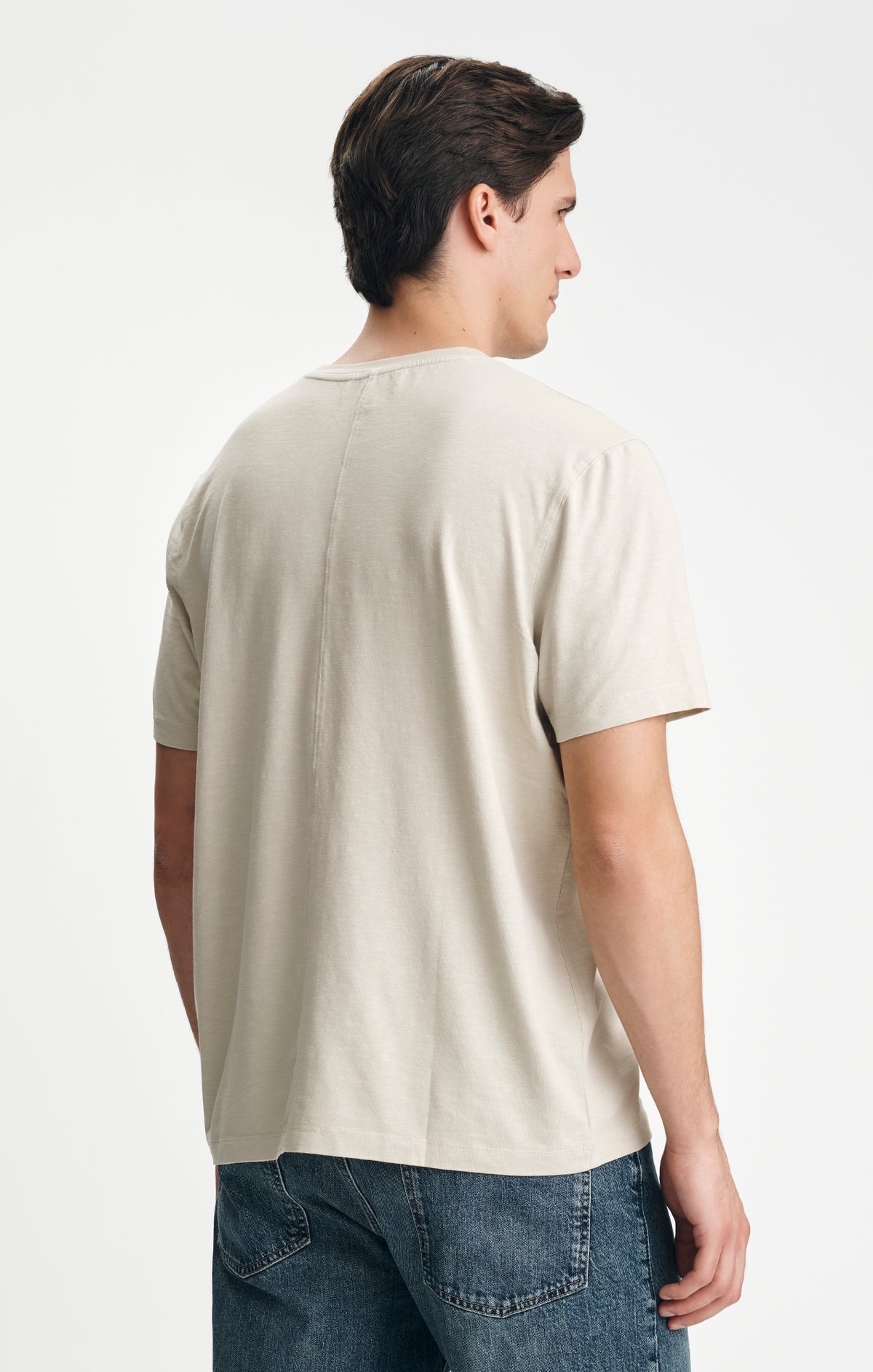 SOFT SLUB CREW NECK T-SHIRT IN PELICAN - Mavi Jeans