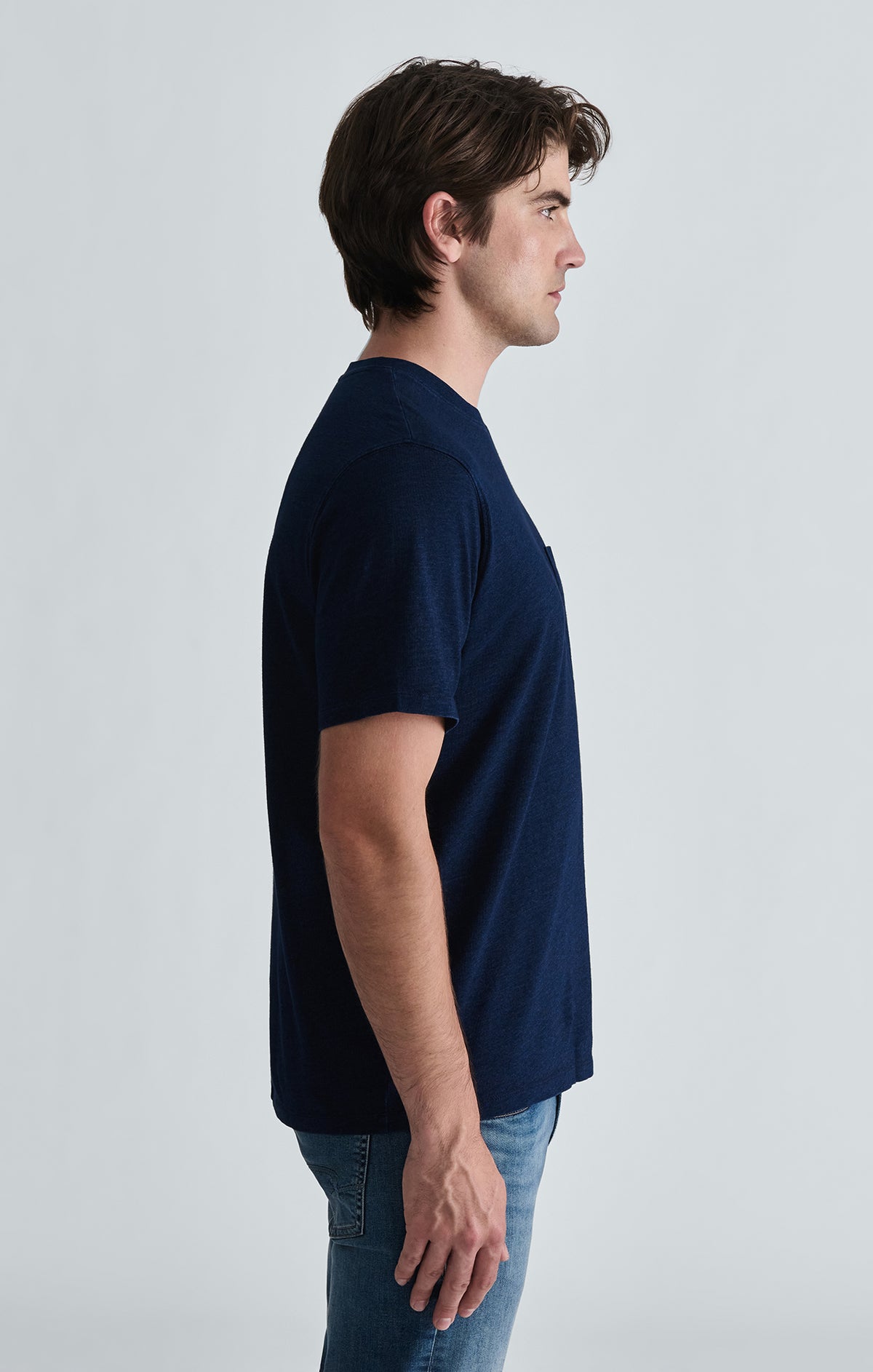 POCKET CREW NECK T-SHIRT IN DARK INDIGO - Mavi Jeans