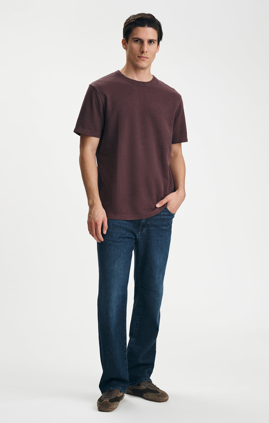 HERITAGE CREW NECK T-SHIRT IN FUDGE - Mavi Jeans