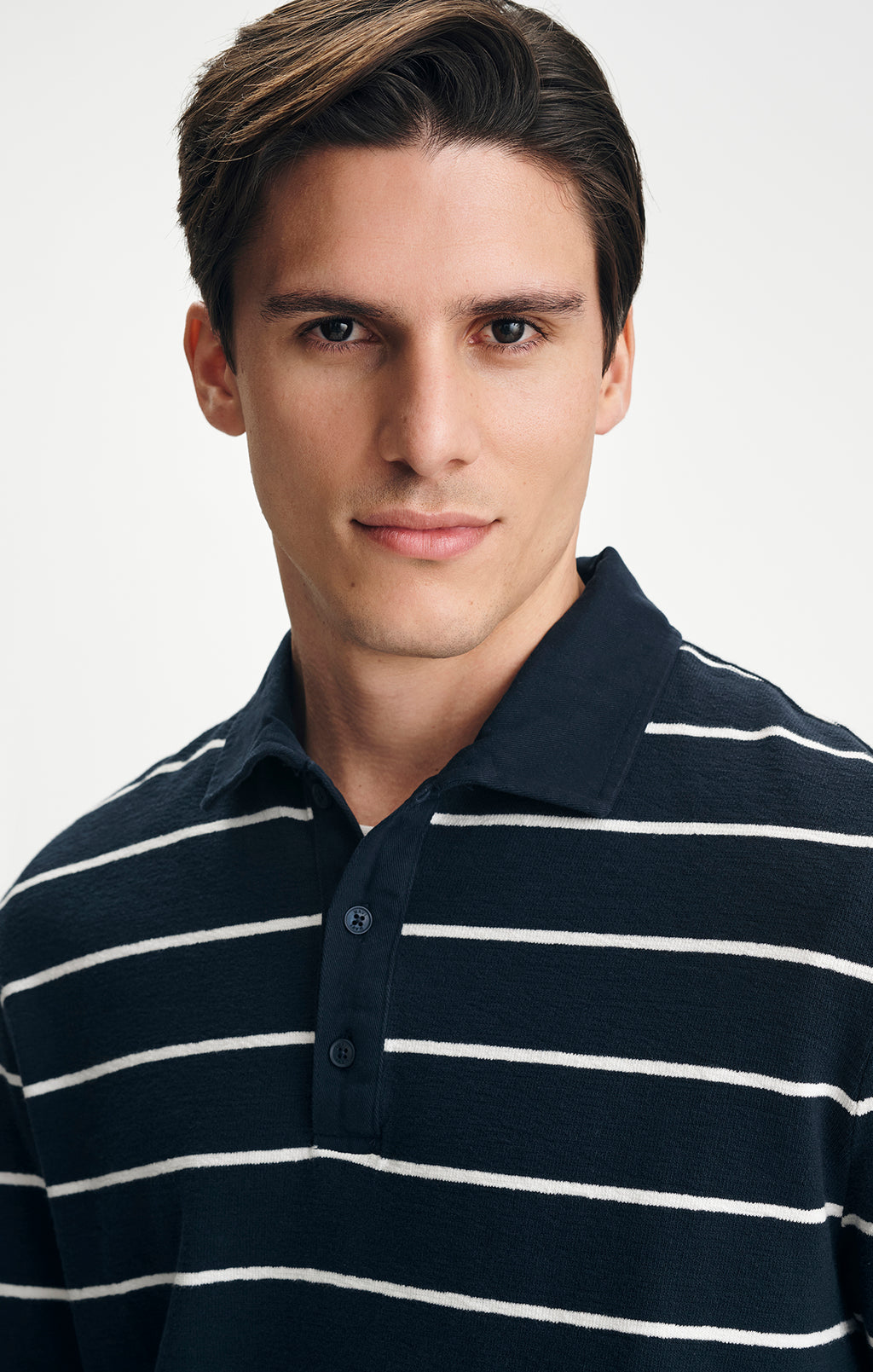 LONG SLEEVE POLO T-SHIRT IN NAVY - Mavi Jeans