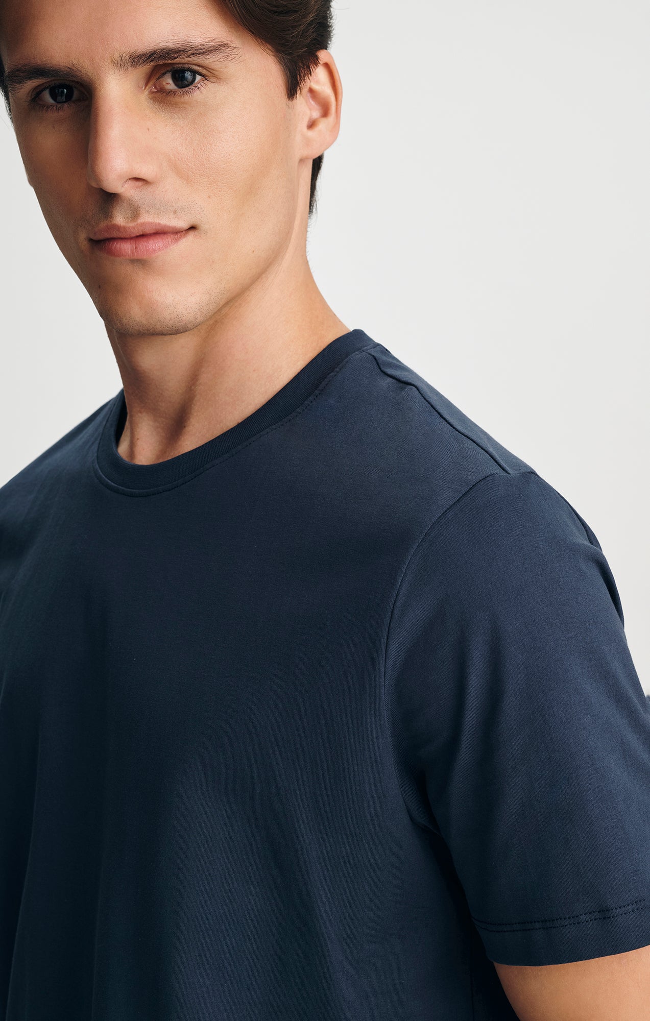 PIMA CREW NECK T-SHIRT IN TOTAL ECLIPSE - Mavi Jeans