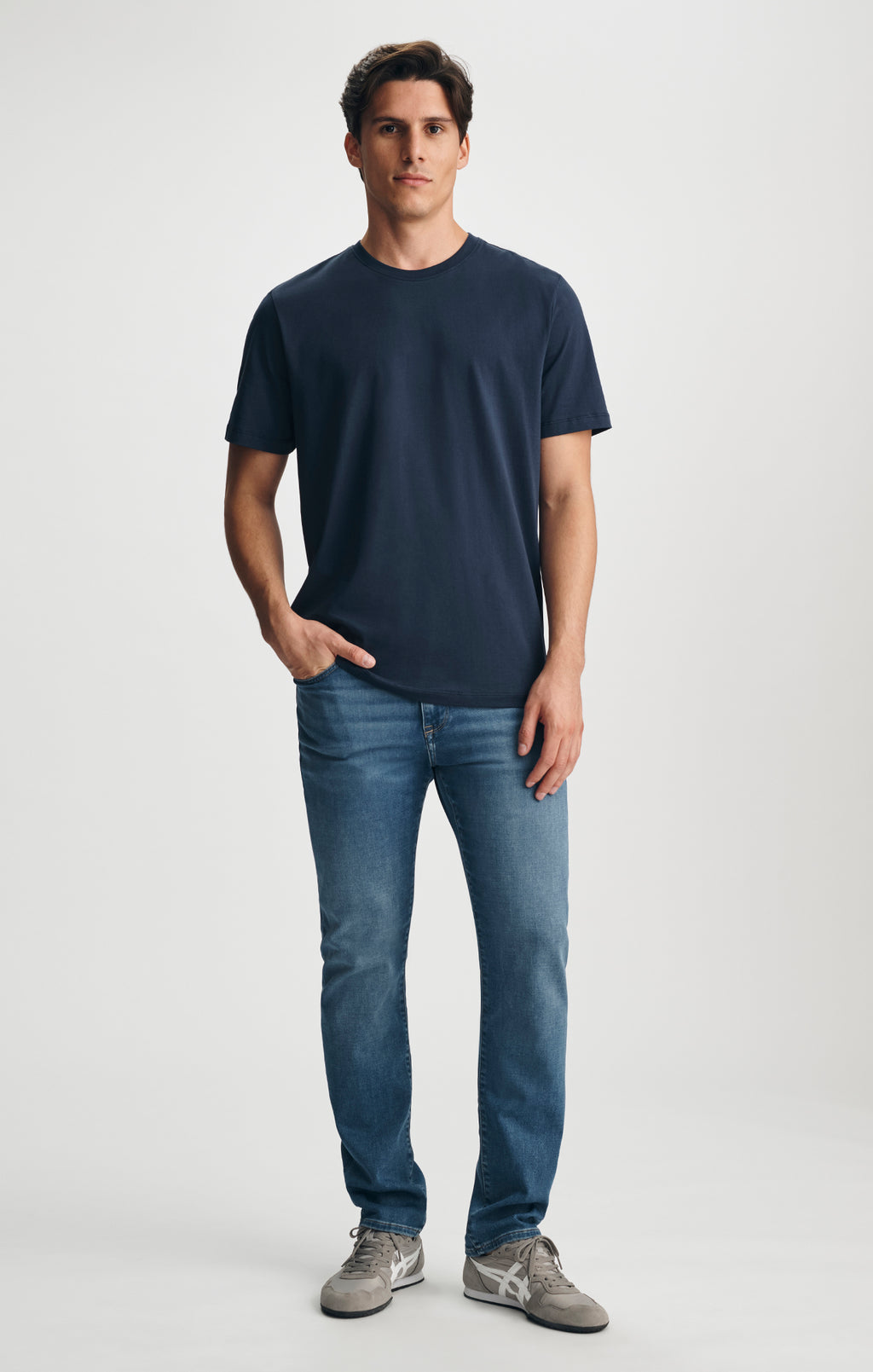 PIMA CREW NECK T-SHIRT IN TOTAL ECLIPSE - Mavi Jeans