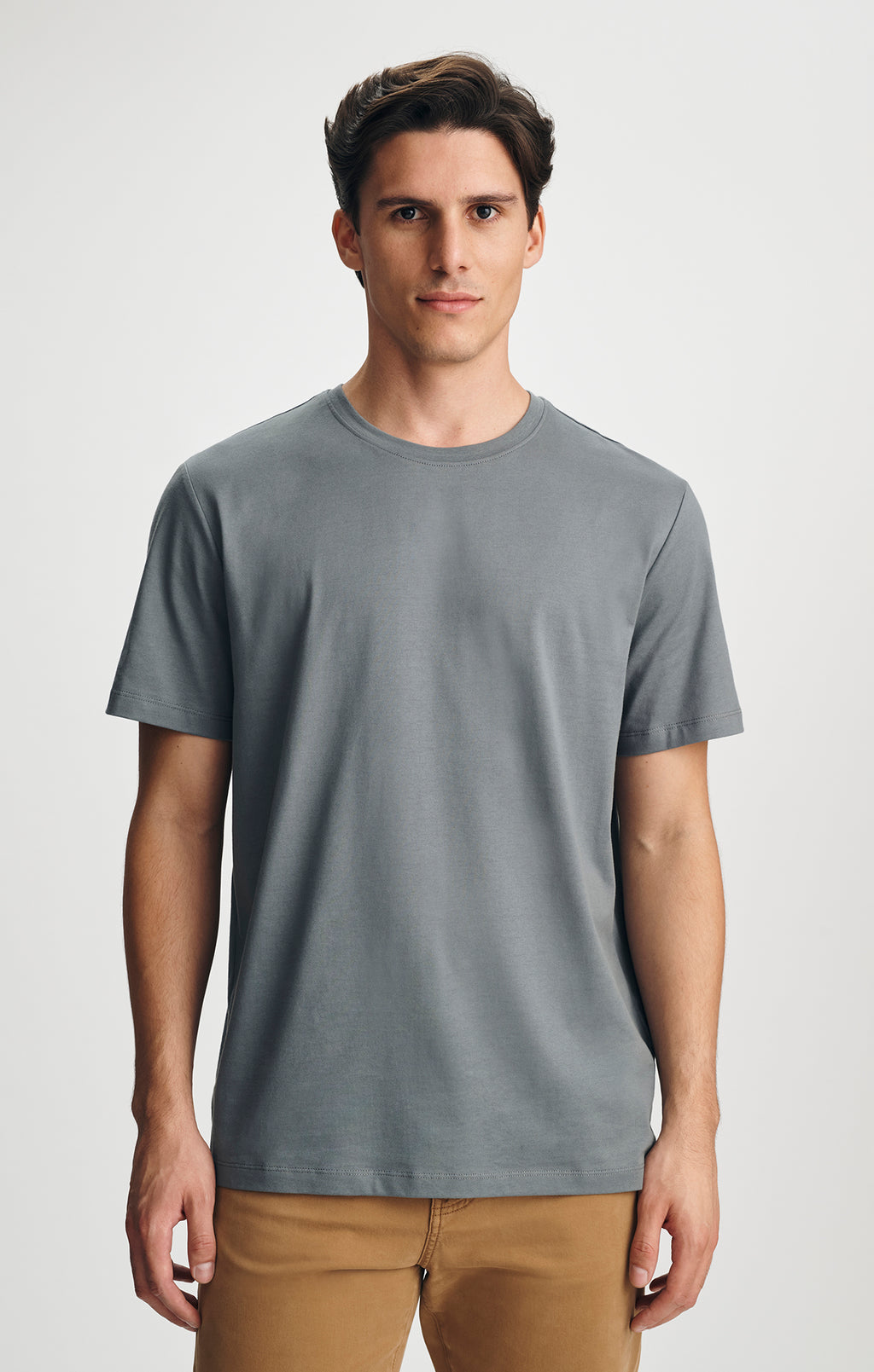 PIMA CREW NECK T-SHIRT IN STORMY WEATHER - Mavi Jeans