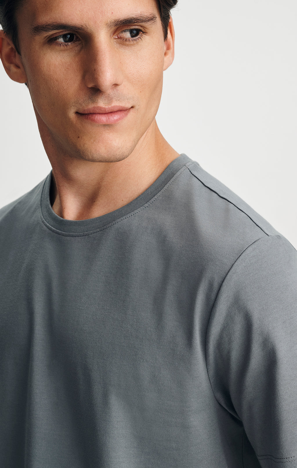 PIMA CREW NECK T-SHIRT IN STORMY WEATHER - Mavi Jeans