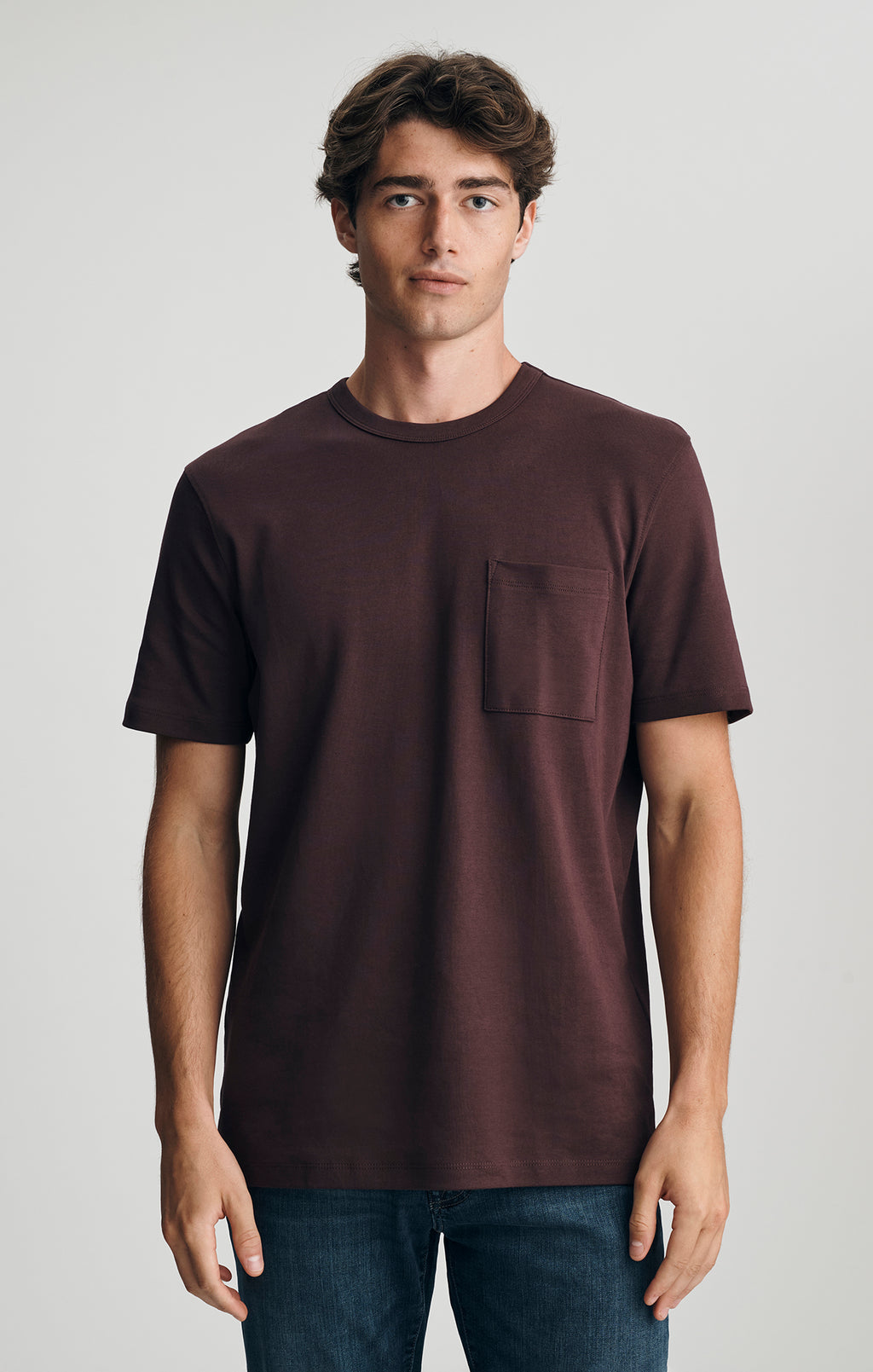 POCKET CREW NECK T-SHIRT IN FUDGE - Mavi Jeans