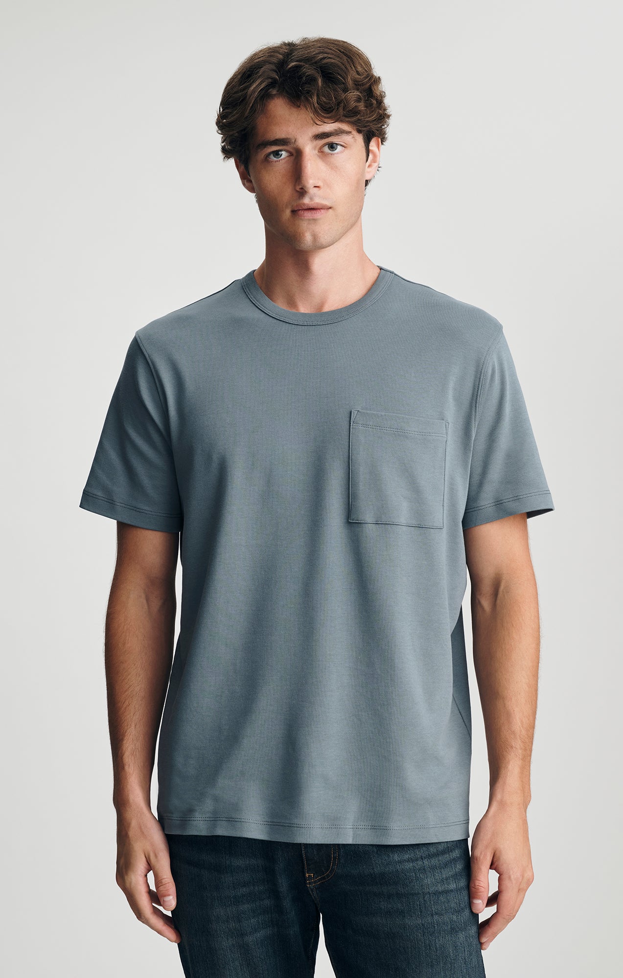 POCKET CREW NECK T-SHIRT IN STORMY WEATHER - Mavi Jeans