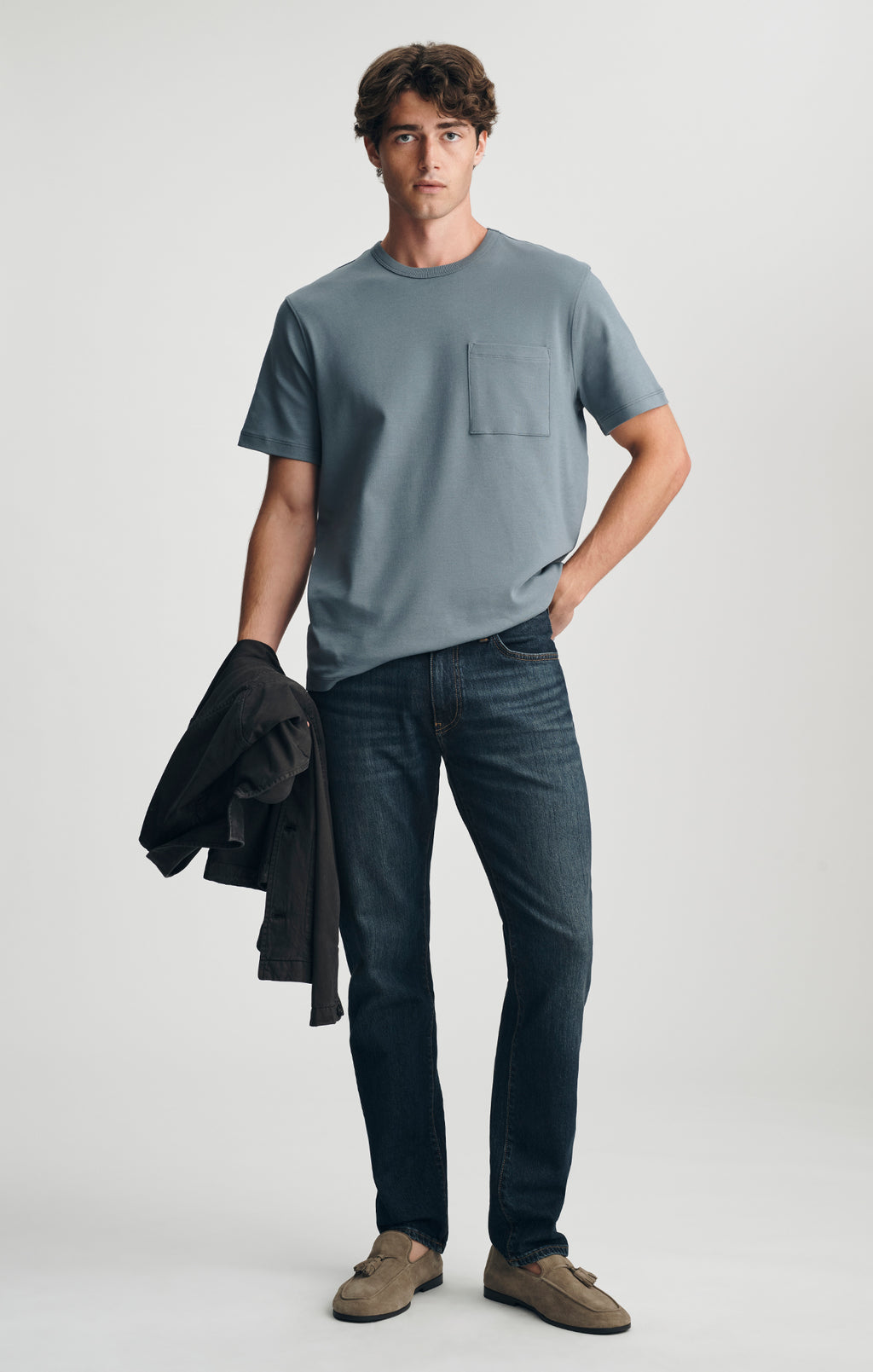 POCKET CREW NECK T-SHIRT IN STORMY WEATHER - Mavi Jeans