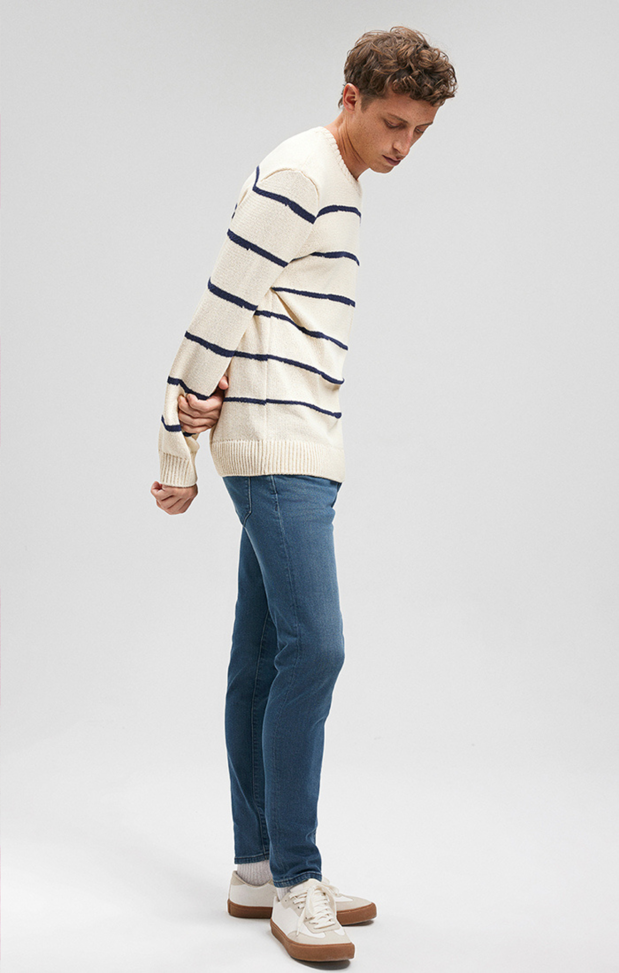 STRIPED SWEATER IN MARITIME BLUE - Mavi Jeans