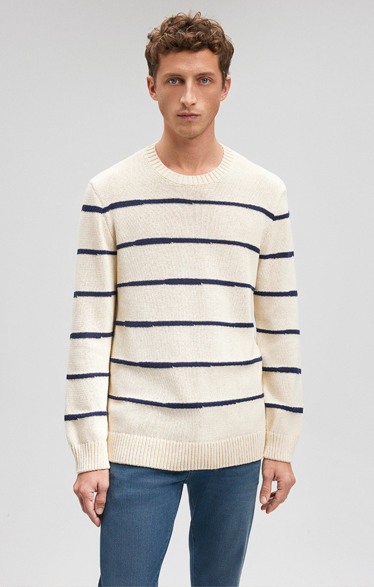 STRIPED SWEATER IN MARITIME BLUE - Mavi Jeans