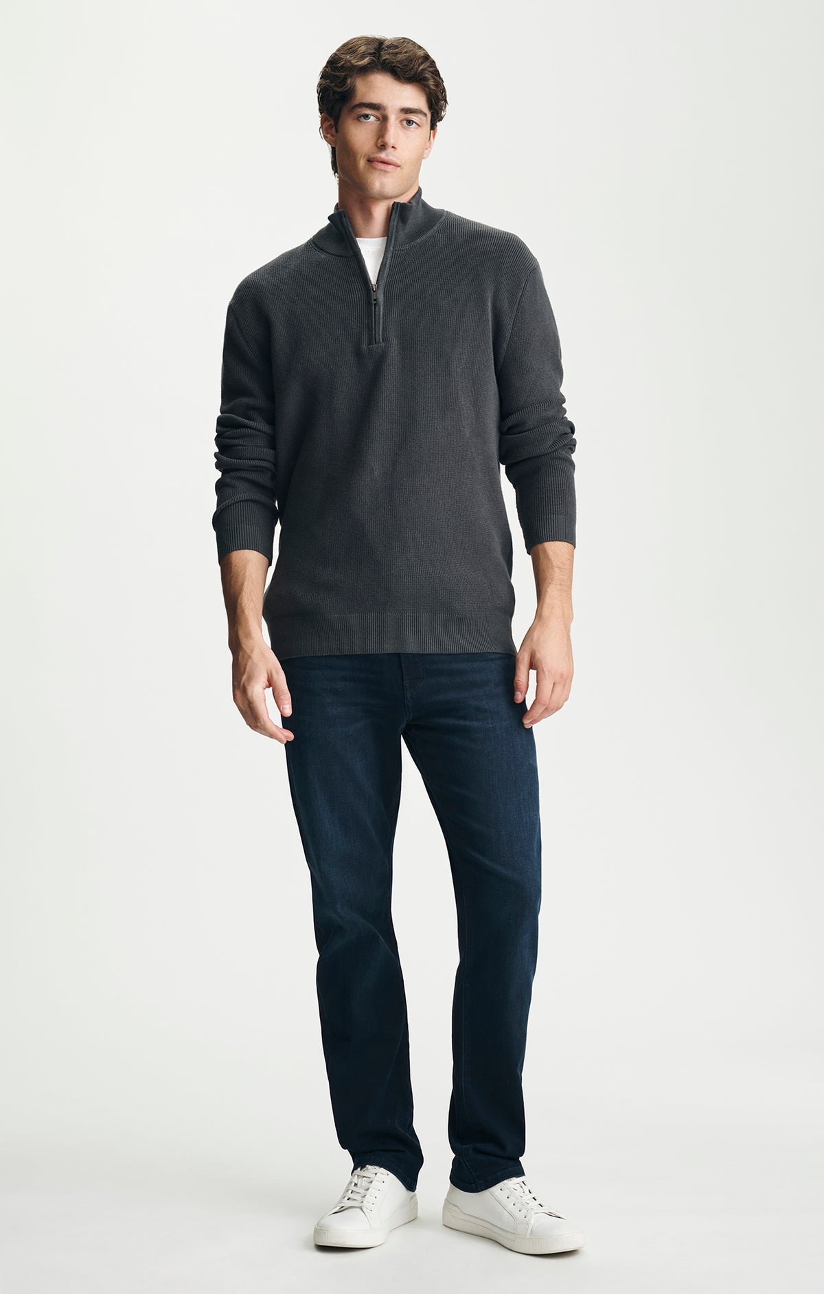 QUARTER ZIP SWEATER IN UNEXPLORED - Mavi Jeans