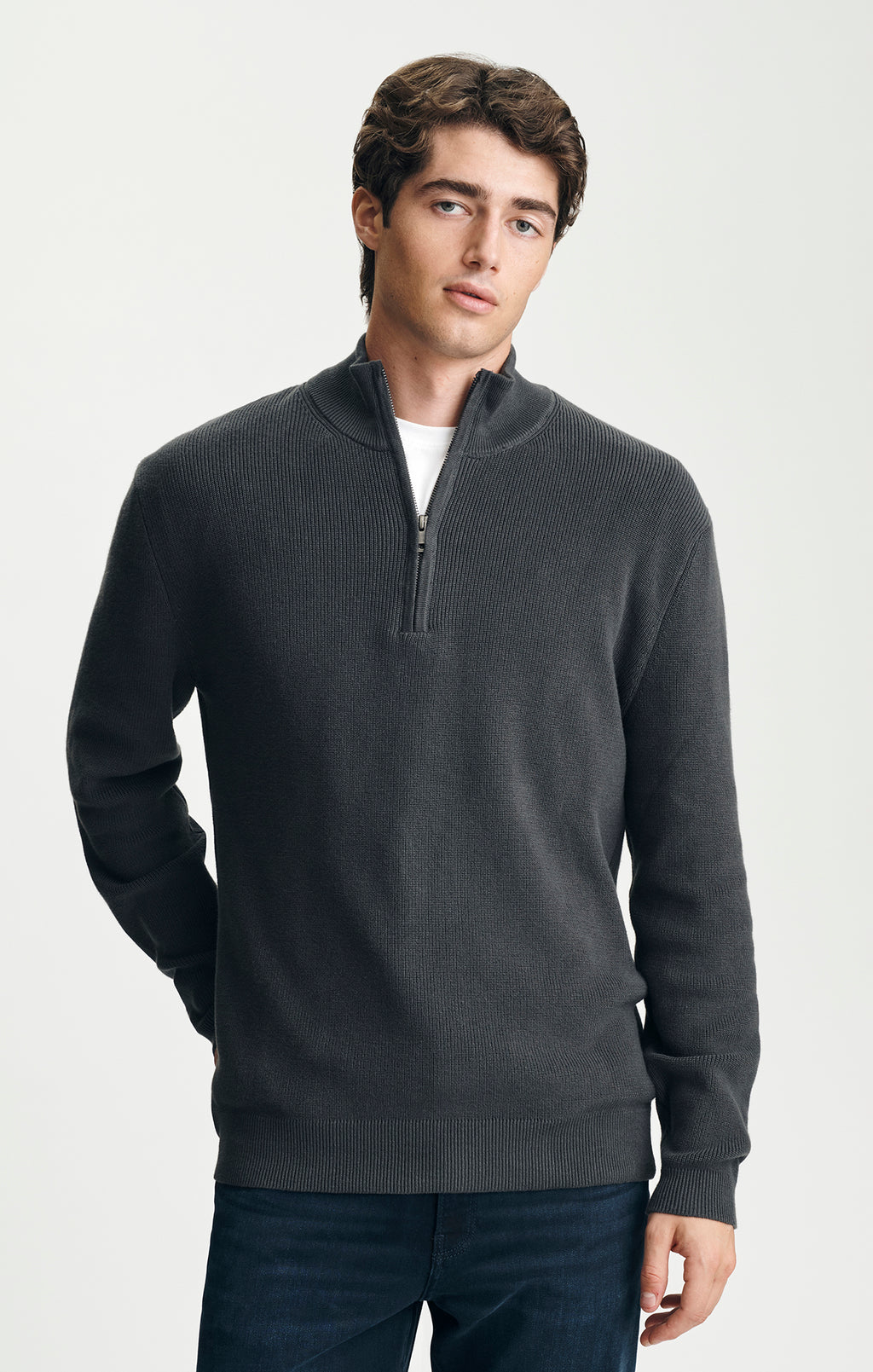 QUARTER ZIP SWEATER IN UNEXPLORED - Mavi Jeans