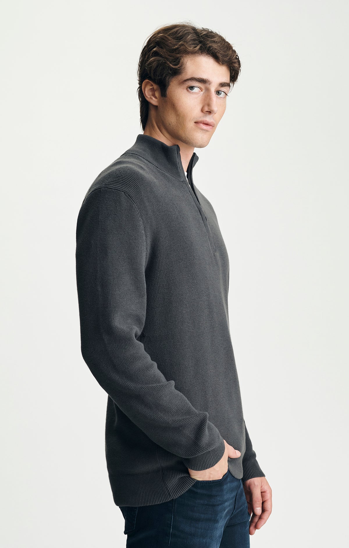 QUARTER ZIP SWEATER IN UNEXPLORED - Mavi Jeans