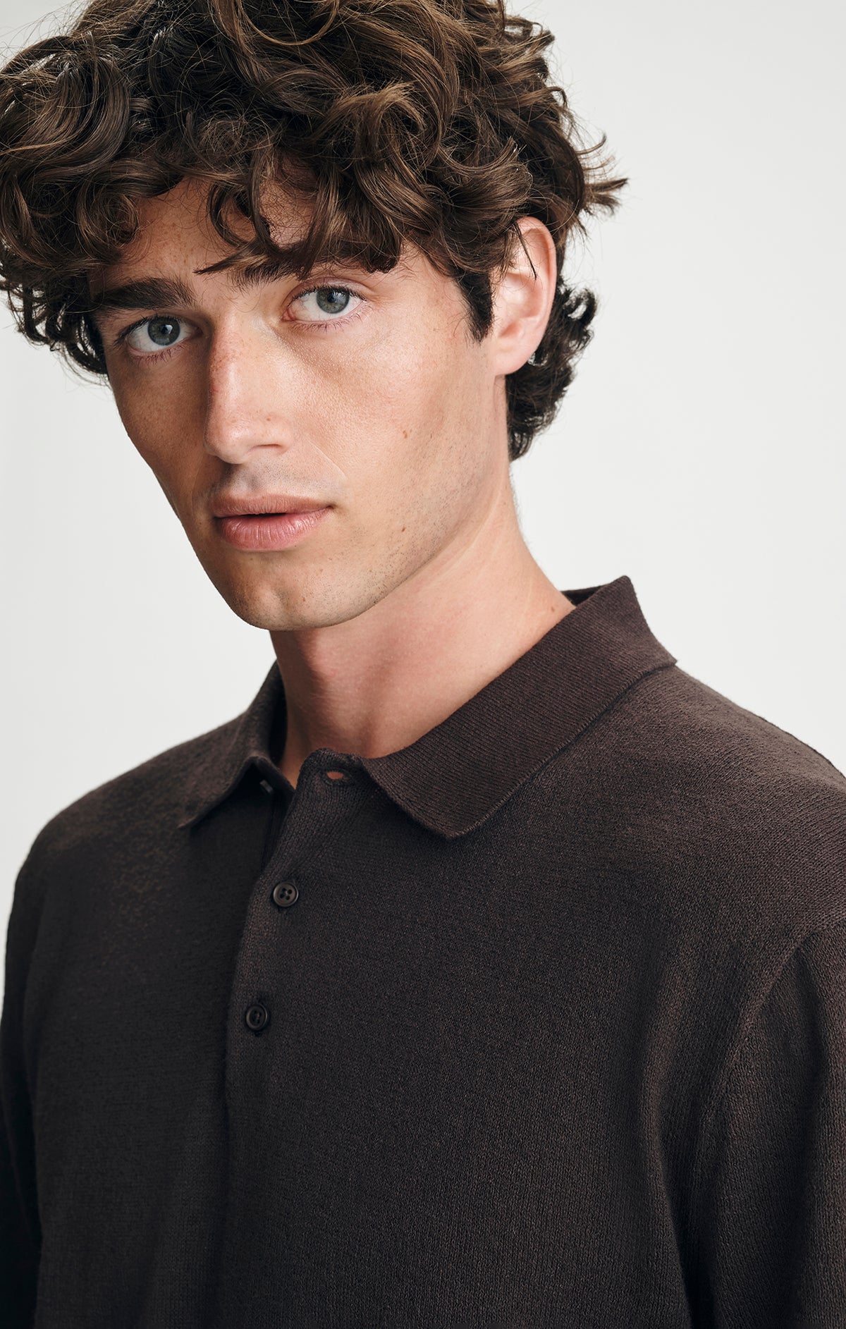 SHORT SLEEVE POLO SWEATER IN AFTER DARK - Mavi Jeans