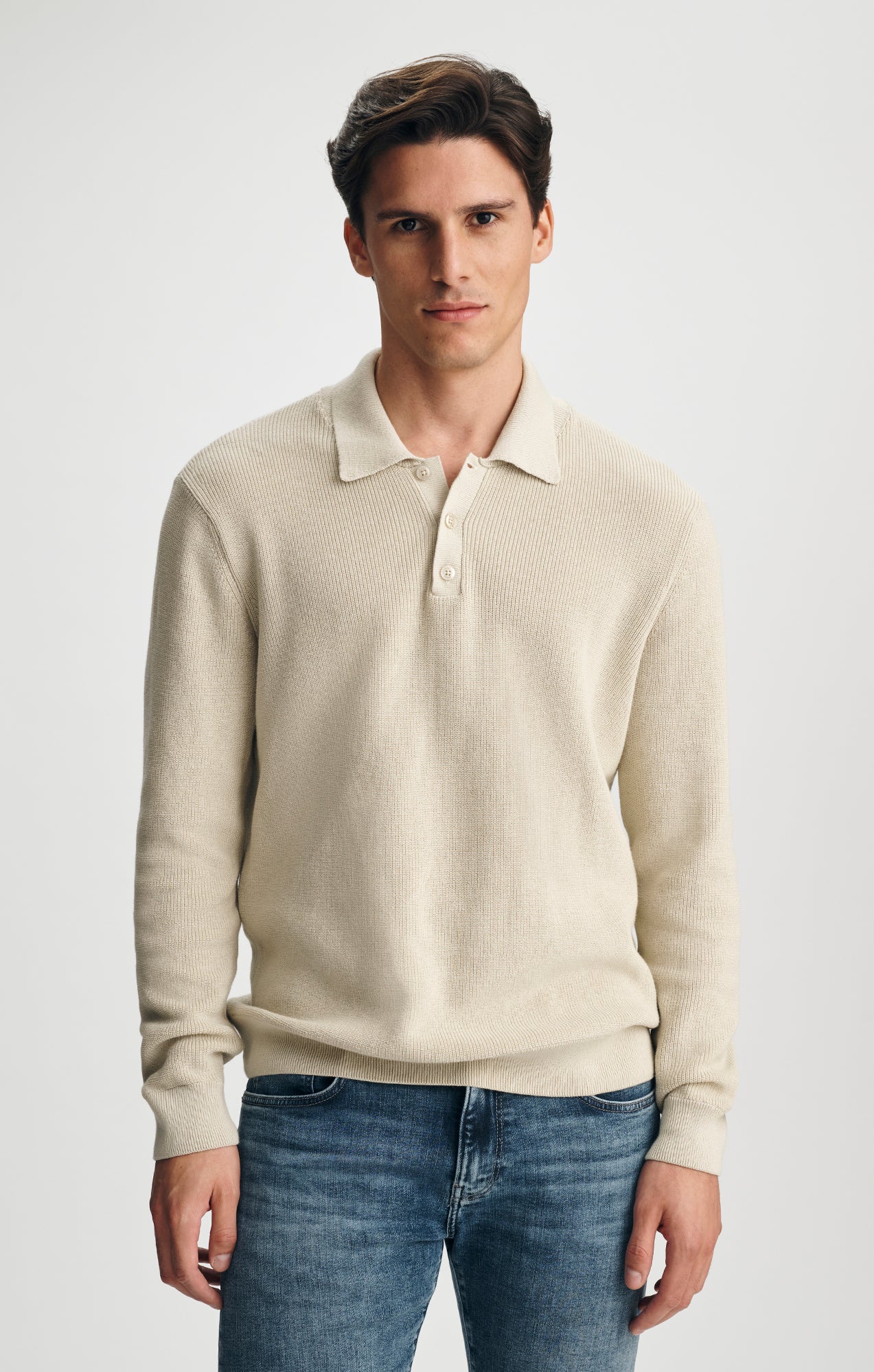 POLO SWEATER IN PELICAN - Mavi Jeans