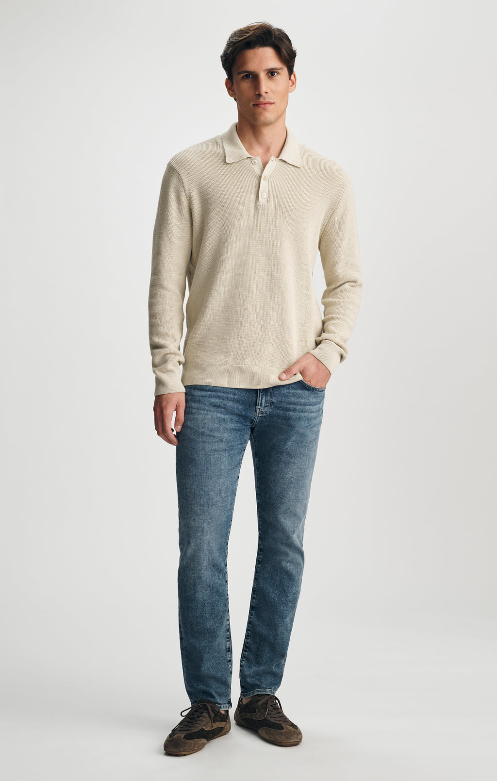 POLO SWEATER IN PELICAN - Mavi Jeans