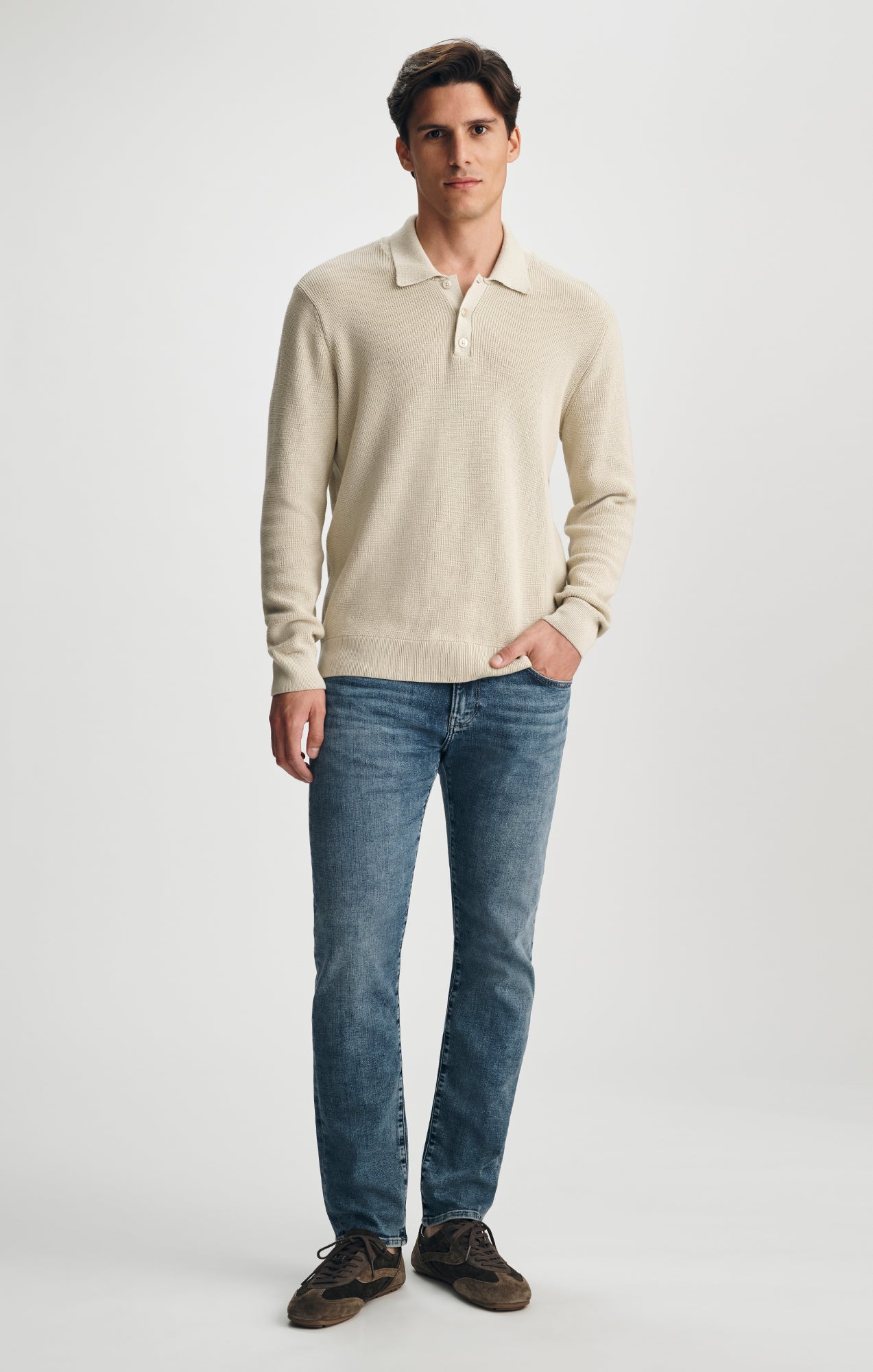 POLO SWEATER IN PELICAN - Mavi Jeans