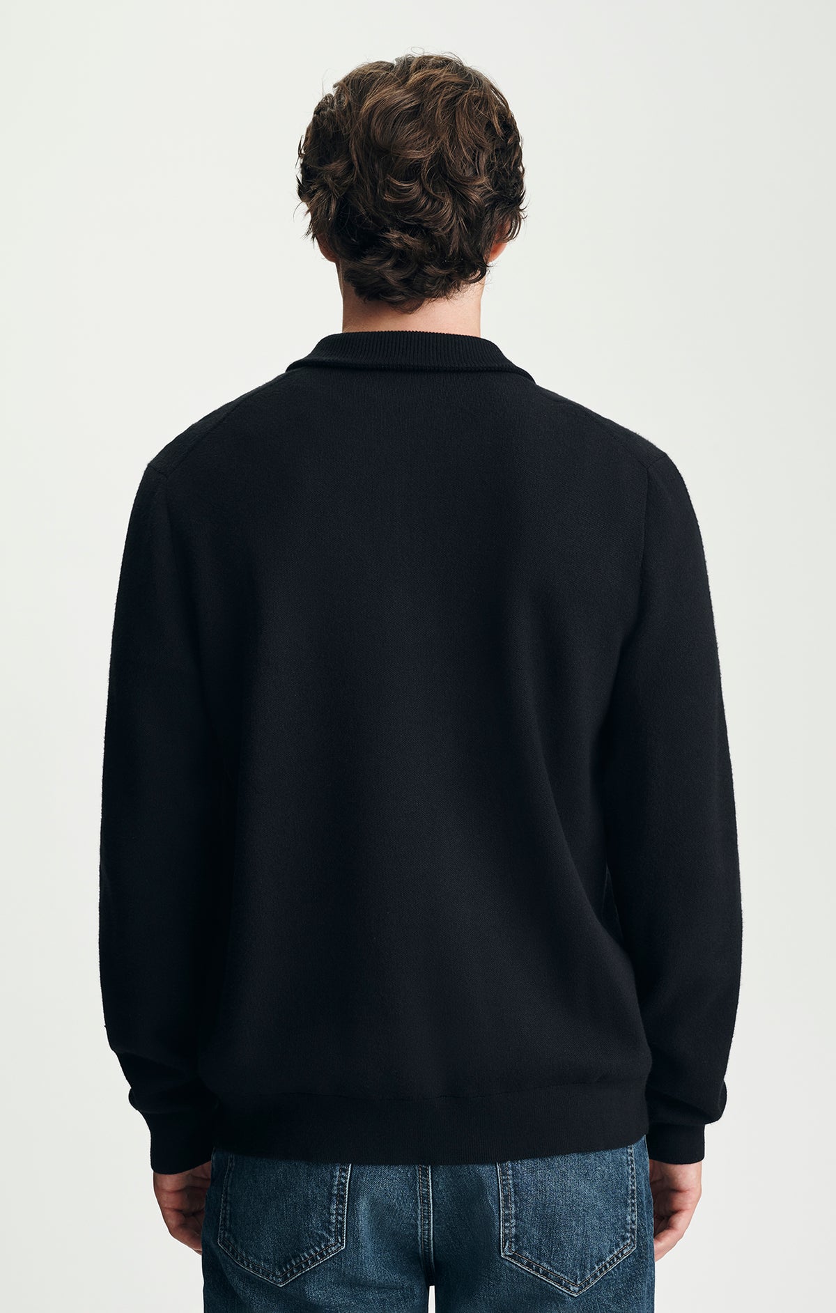 QUARTER ZIP SWEATER IN BLACK - Mavi Jeans