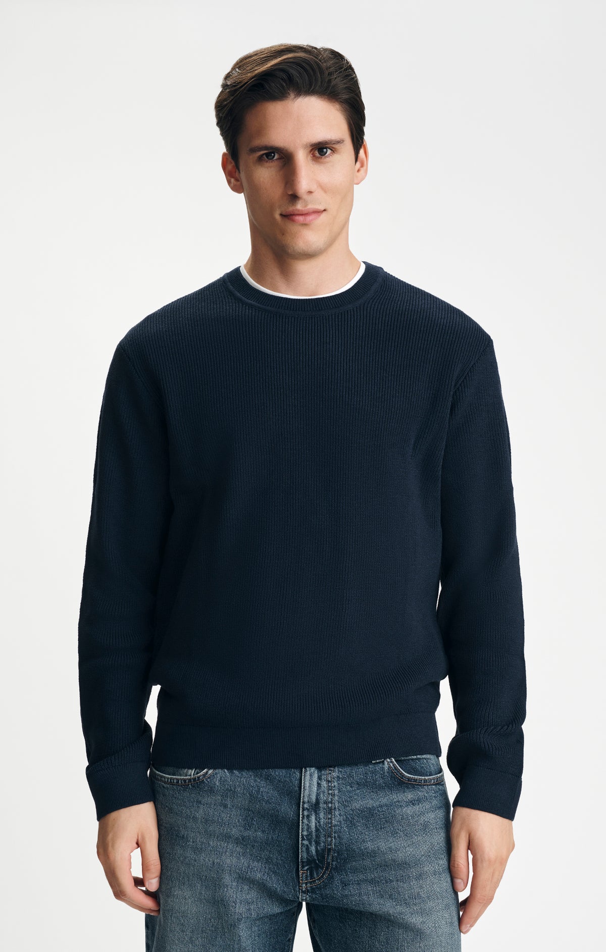 CREW NECK SWEATER IN TOTAL ECLIPSE - Mavi Jeans
