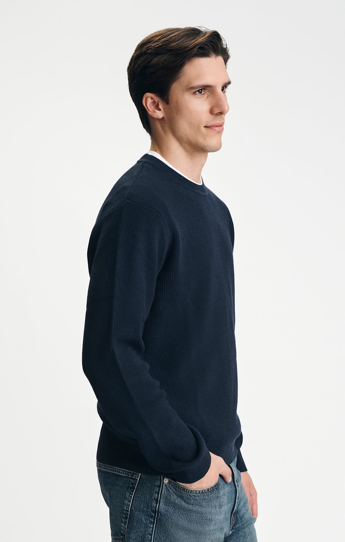 CREW NECK SWEATER IN TOTAL ECLIPSE - Mavi Jeans