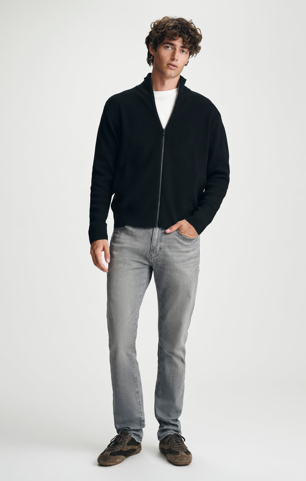ZIP CARDIGAN IN BLACK - Mavi Jeans