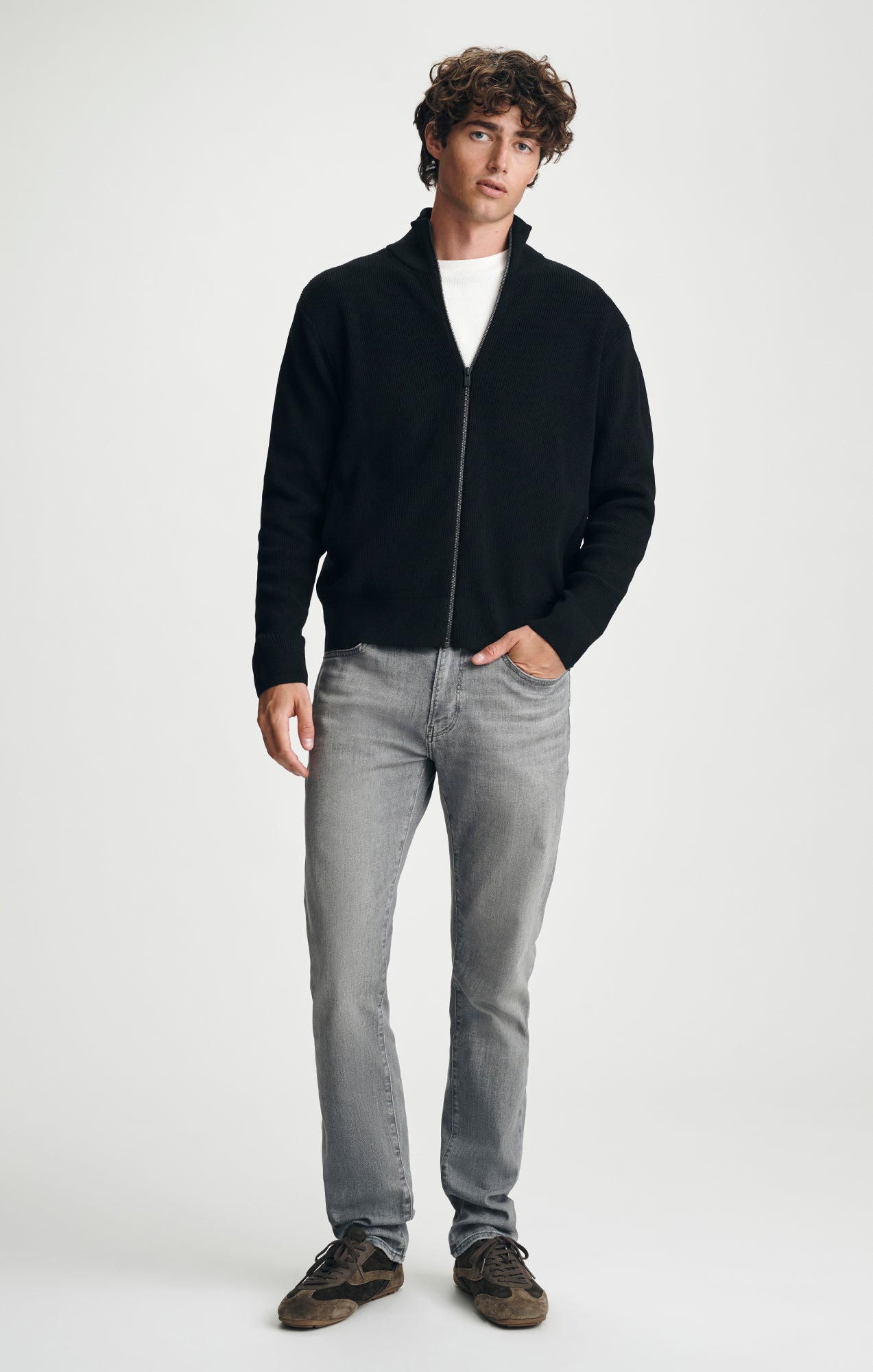 ZIP CARDIGAN IN BLACK - Mavi Jeans