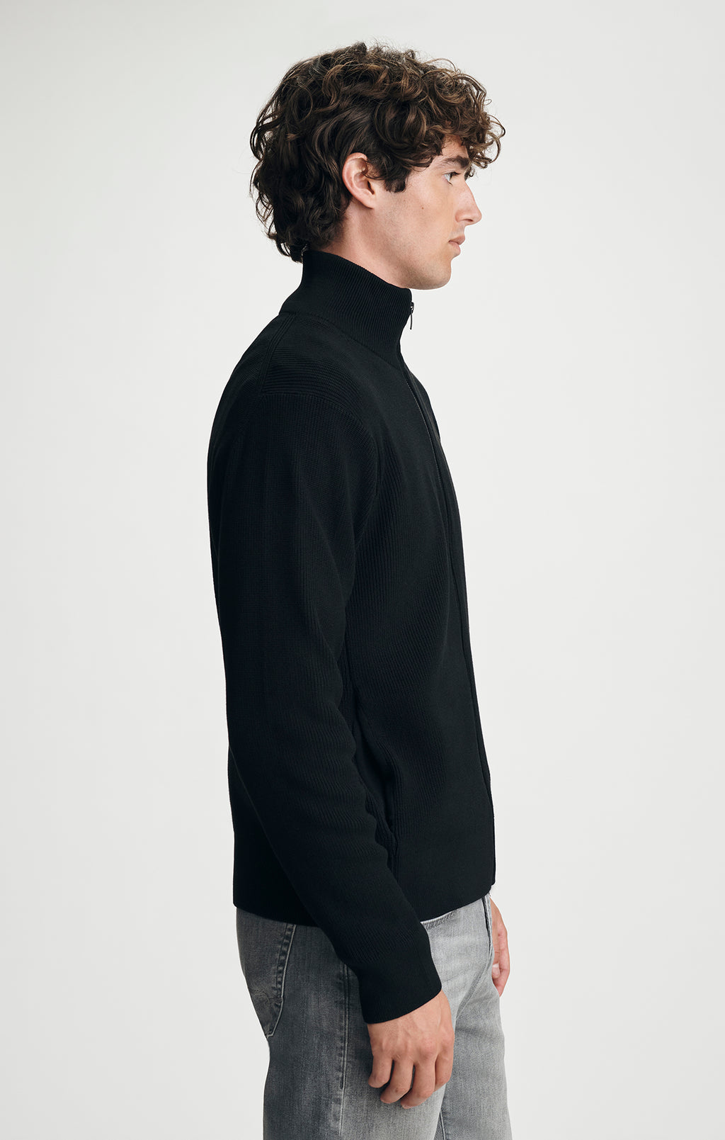 ZIP CARDIGAN IN BLACK - Mavi Jeans