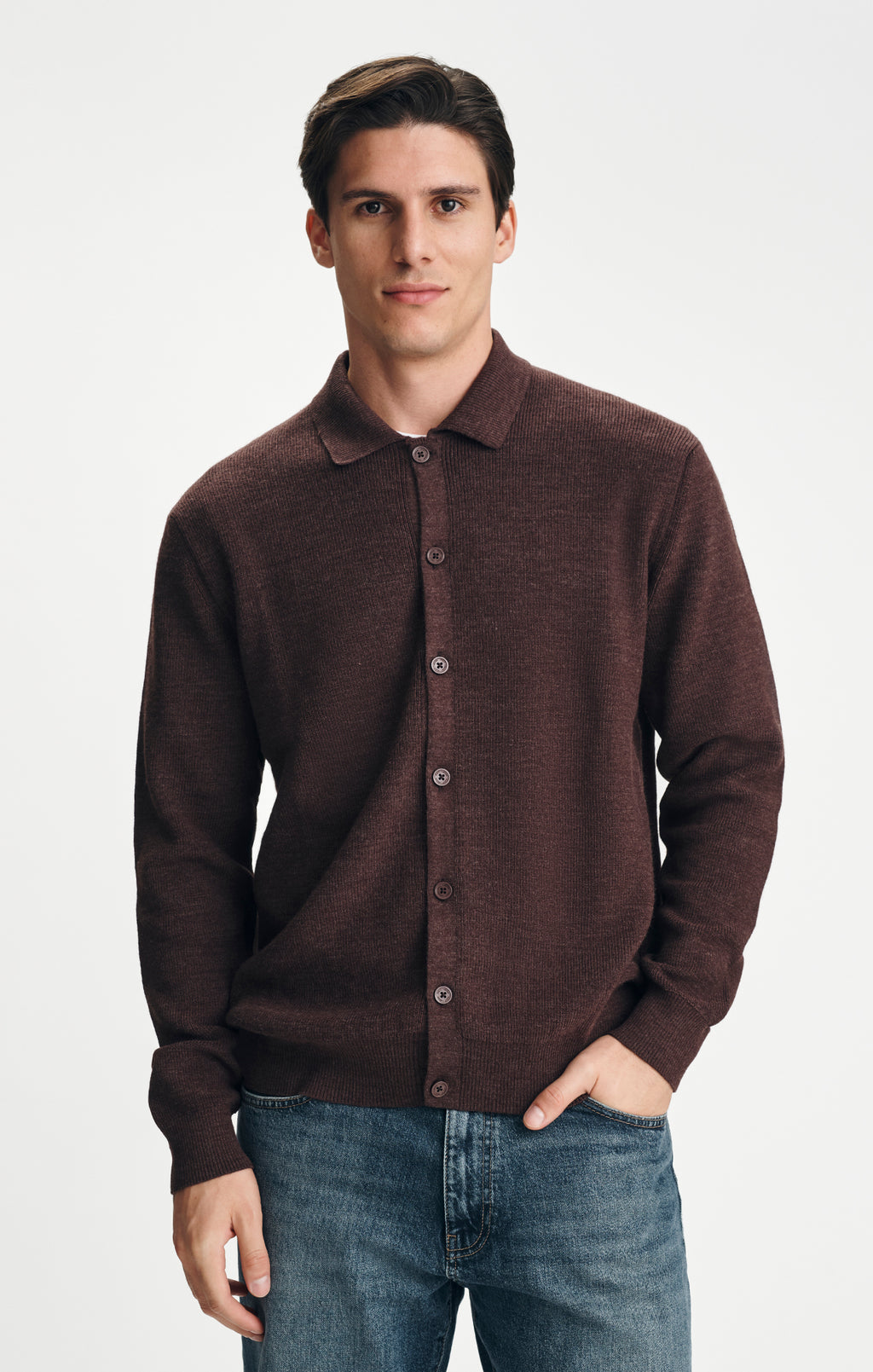 CARDIGAN IN CHOCOLATE PLUM - Mavi Jeans