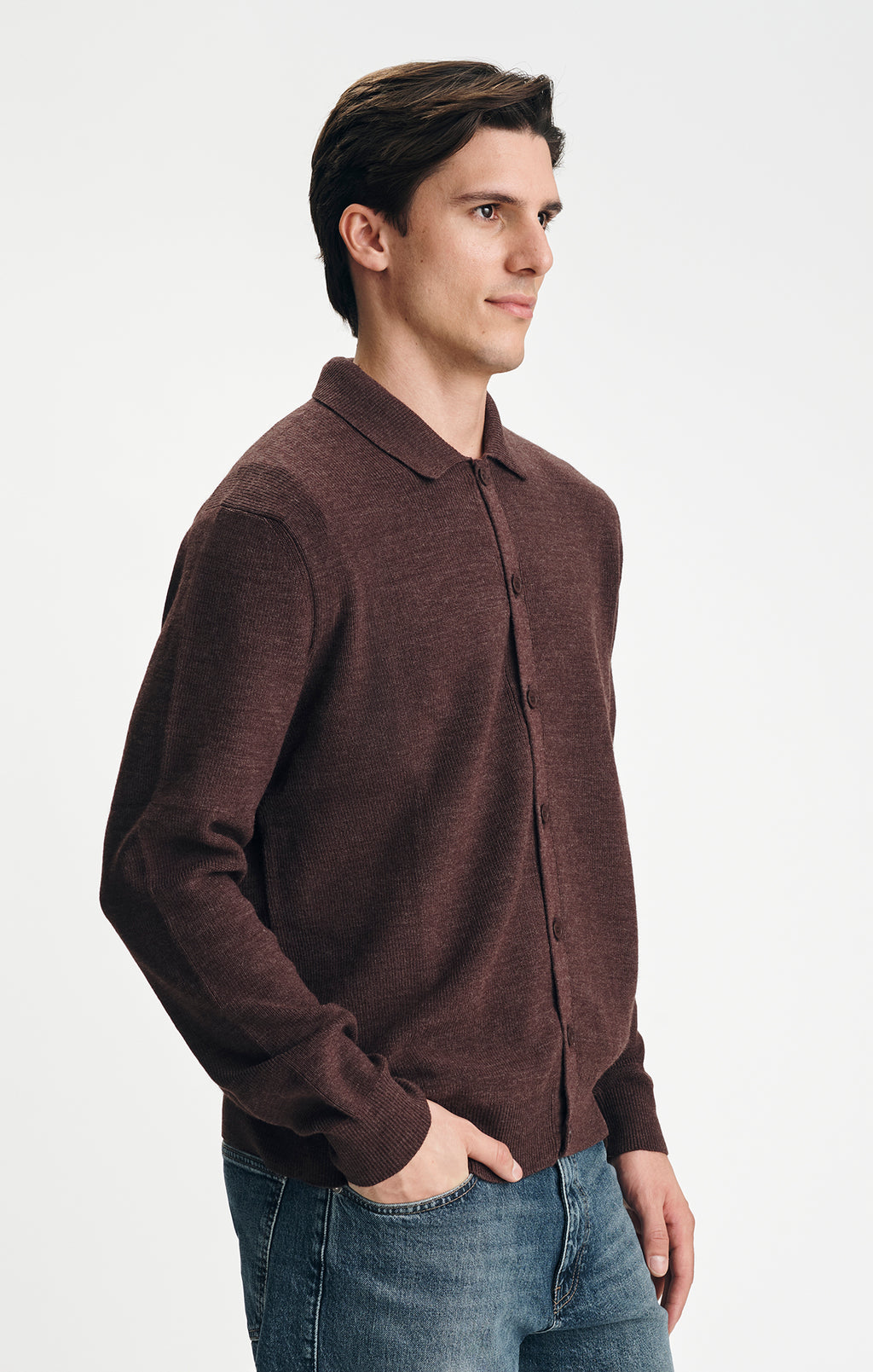 CARDIGAN IN CHOCOLATE PLUM - Mavi Jeans