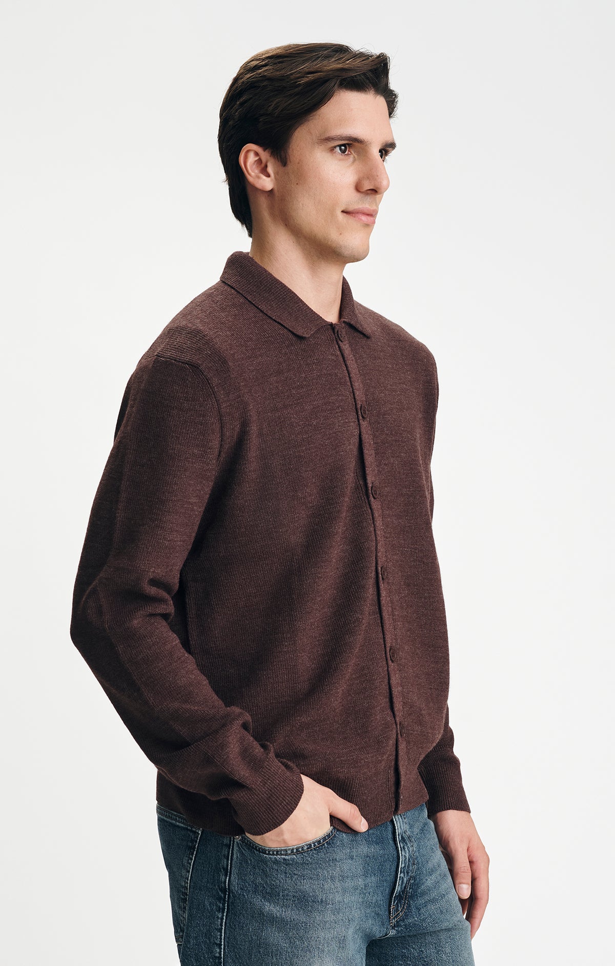 CARDIGAN IN CHOCOLATE PLUM - Mavi Jeans