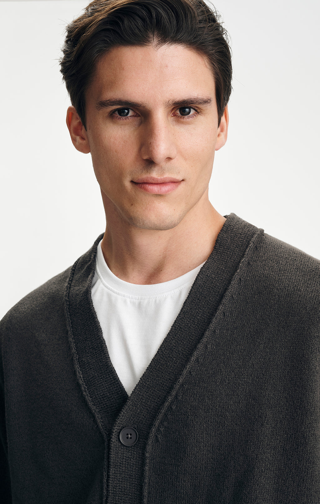 V-NECK CARDIGAN IN AFTER DARK - Mavi Jeans
