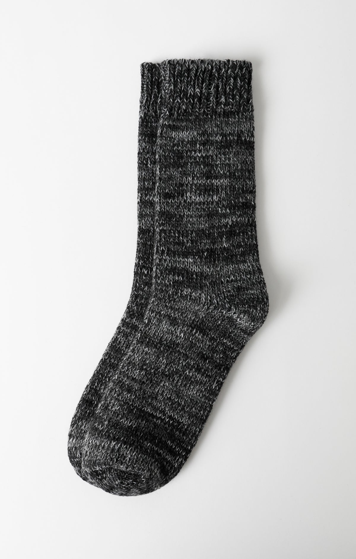 RIBBED BOOT SOCKS IN BLACK - WHITE
