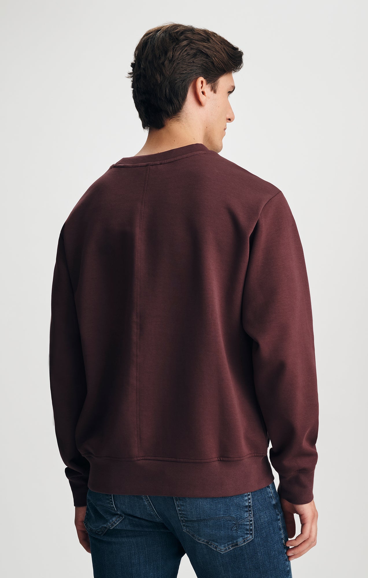 FLEECE CREW NECK SWEATSHIRT IN FUDGE - Mavi Jeans