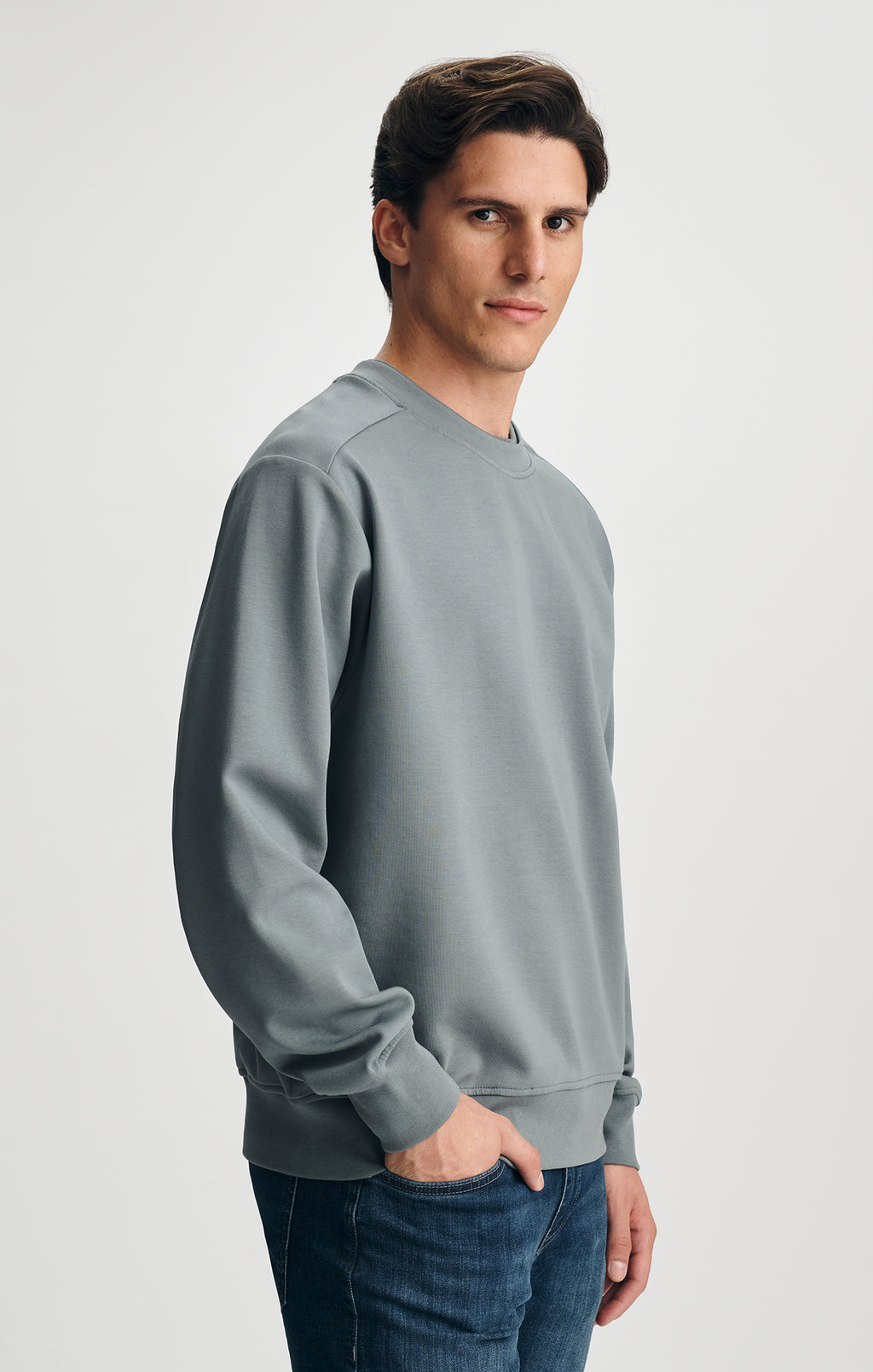 FLEECE CREW NECK SWEATSHIRT IN STORMY WEATHER - Mavi Jeans