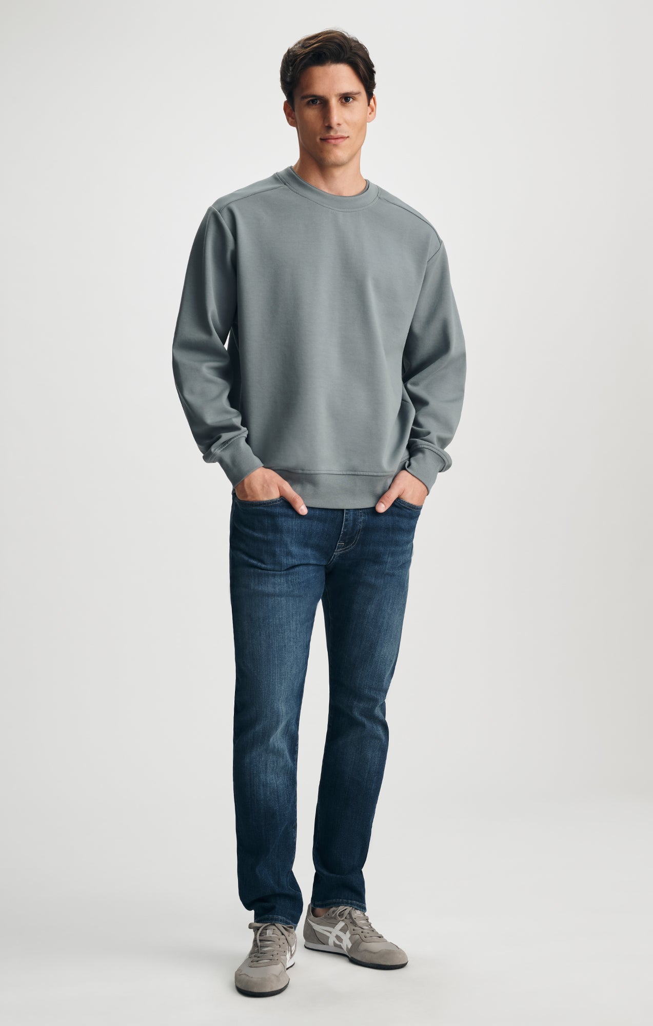FLEECE CREW NECK SWEATSHIRT IN STORMY WEATHER - Mavi Jeans