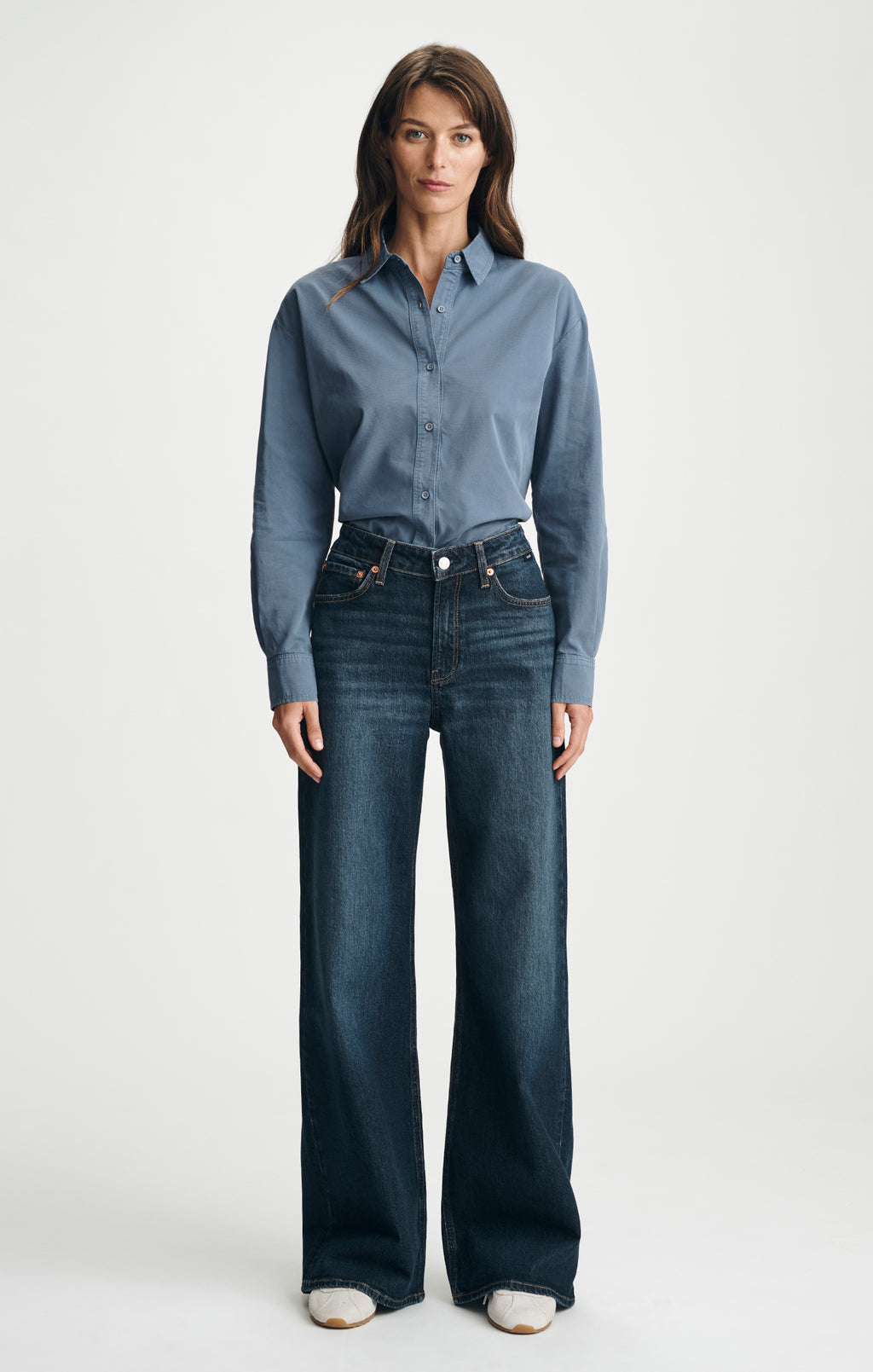 FLORIDA WIDE LEG IN DEEP BRUSHED CLASSIC BLUE